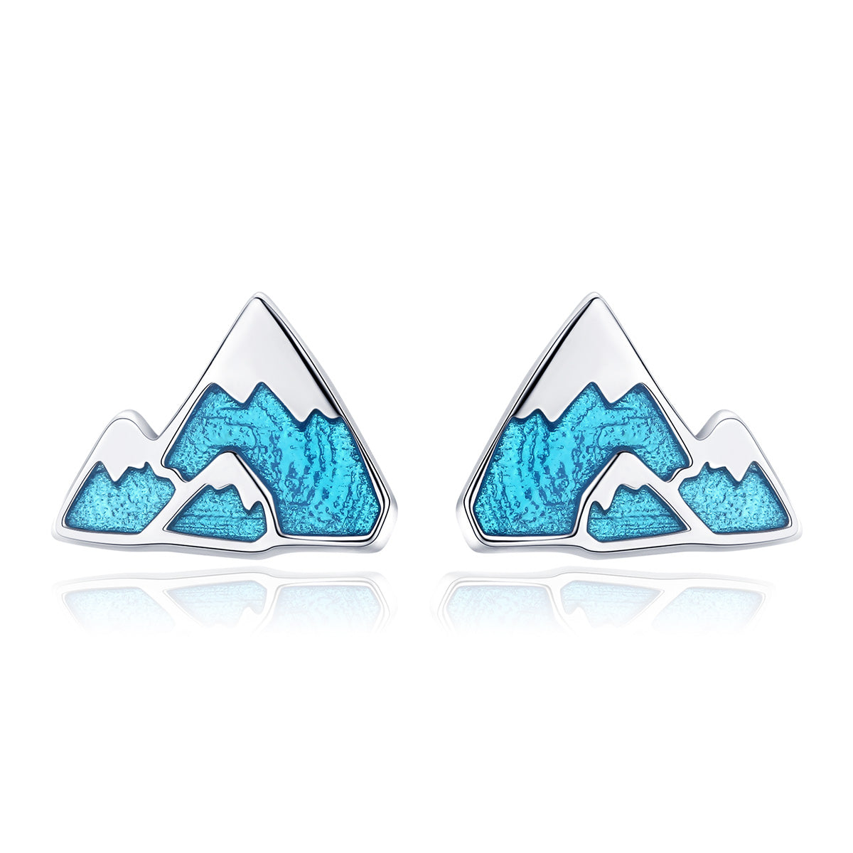 S925 Sterling Silver Earrings 0.7*0.9cm with Plated Platinum and Enamel