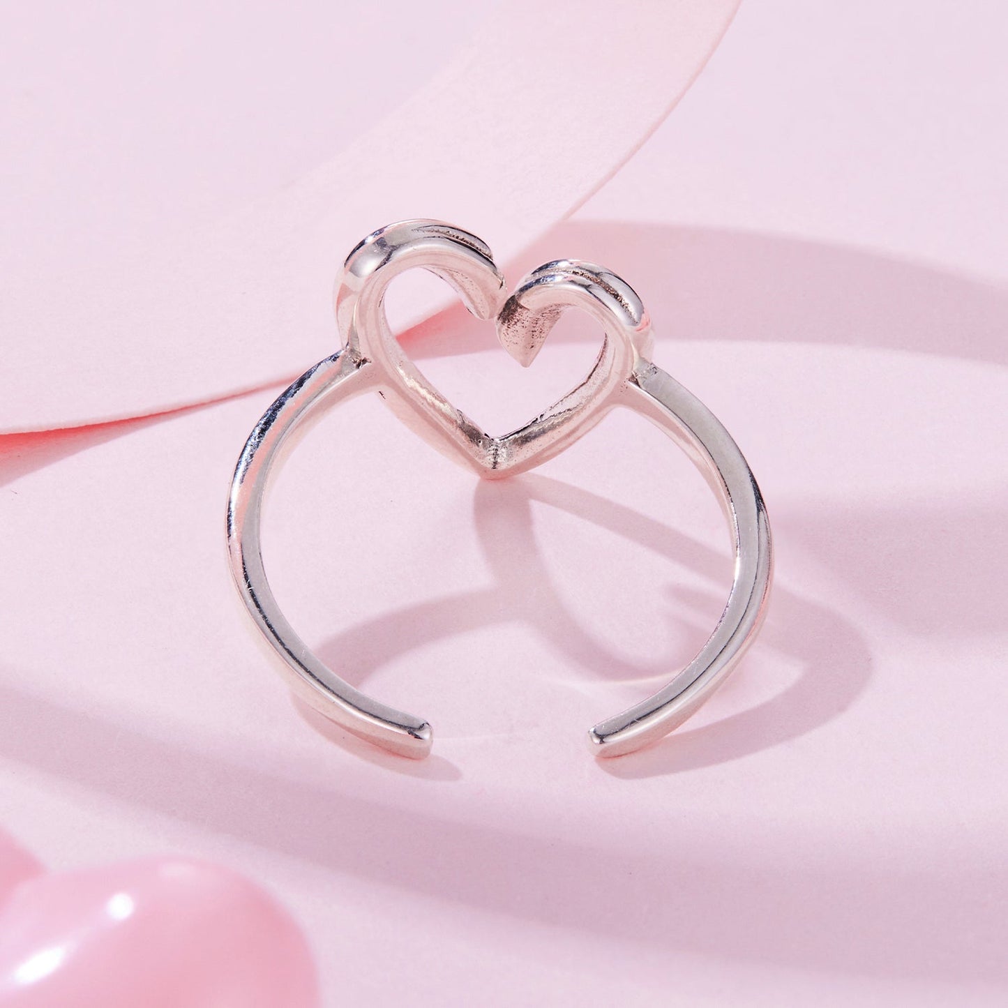 925 Sterling Silver Oxidized Silver Heart Ring for Women