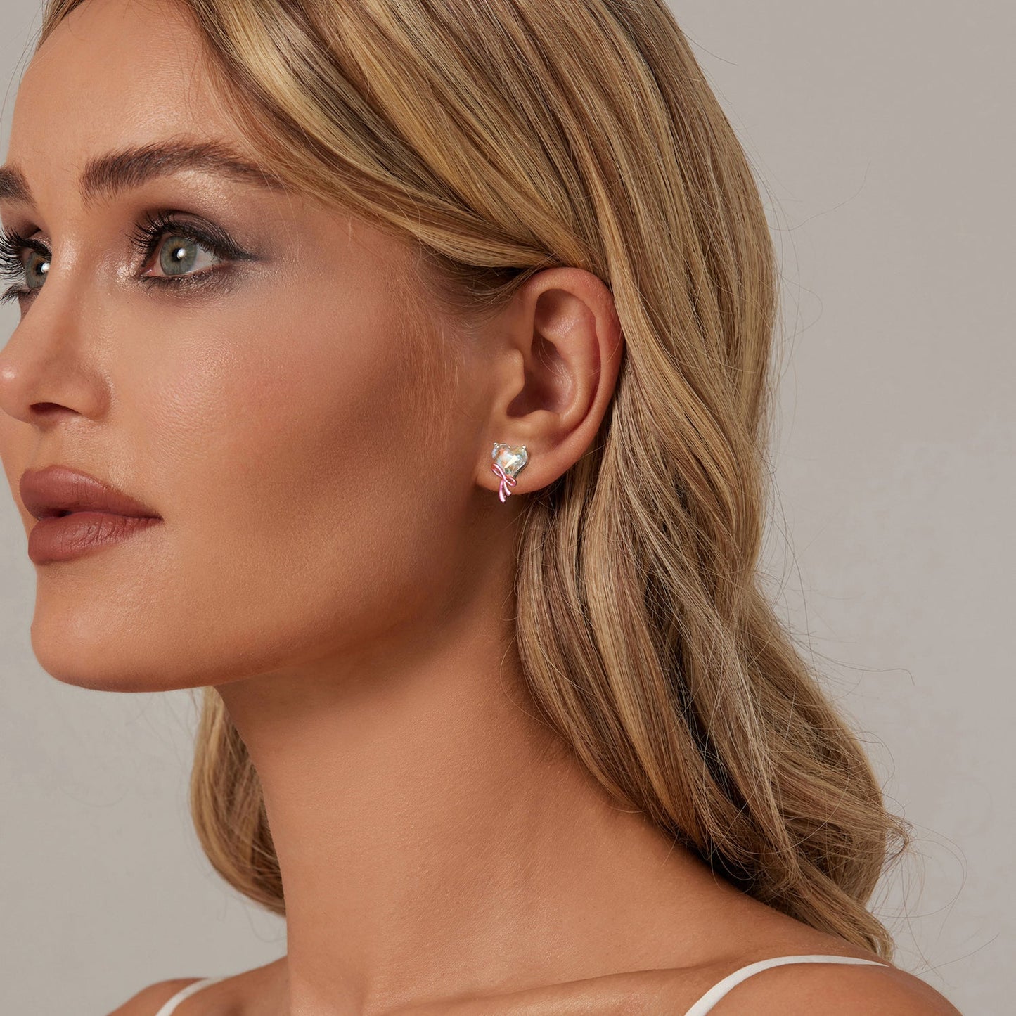 925 Sterling Silver Enamel Earrings with Transparent Glass for Women