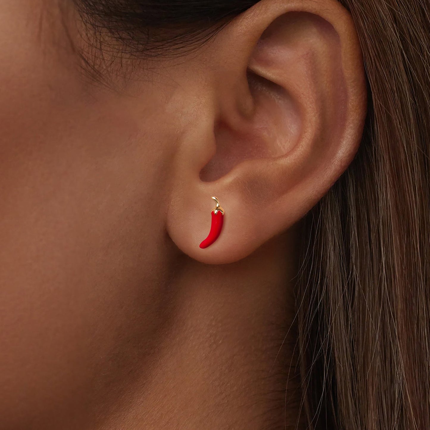 925 Sterling Silver Gold Plated Enamel Earrings for Women