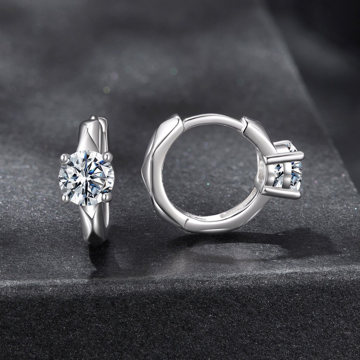 925 Sterling Silver Moissanite 0.50 Carat Earrings for Women