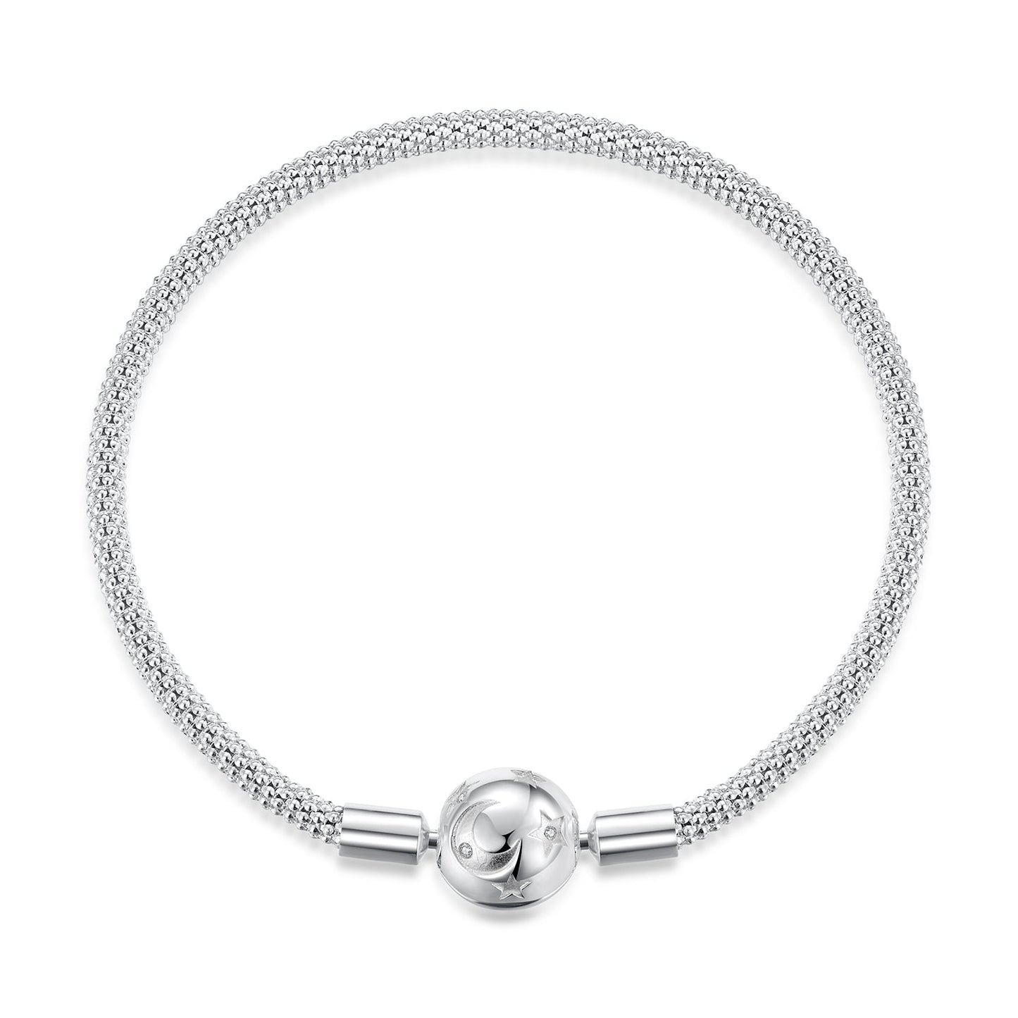 925 Sterling Silver CZ Pavé Setting Bracelet, Size 17.0 for Women