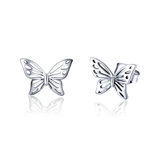 925 Sterling Silver Earrings in Oxidized Finish; 1.0*1.4cm Size for Women
