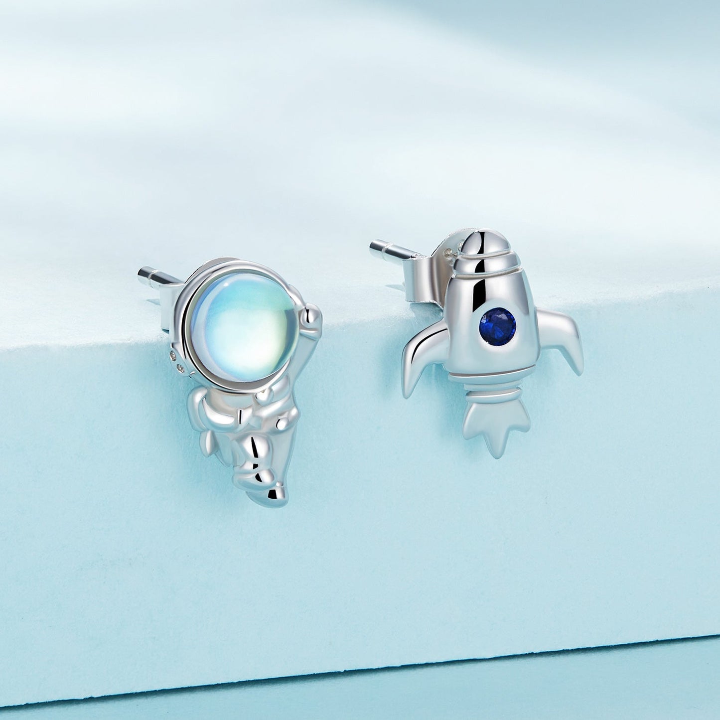 925 Sterling Silver Plated Moonstone Earrings with CZ for Women