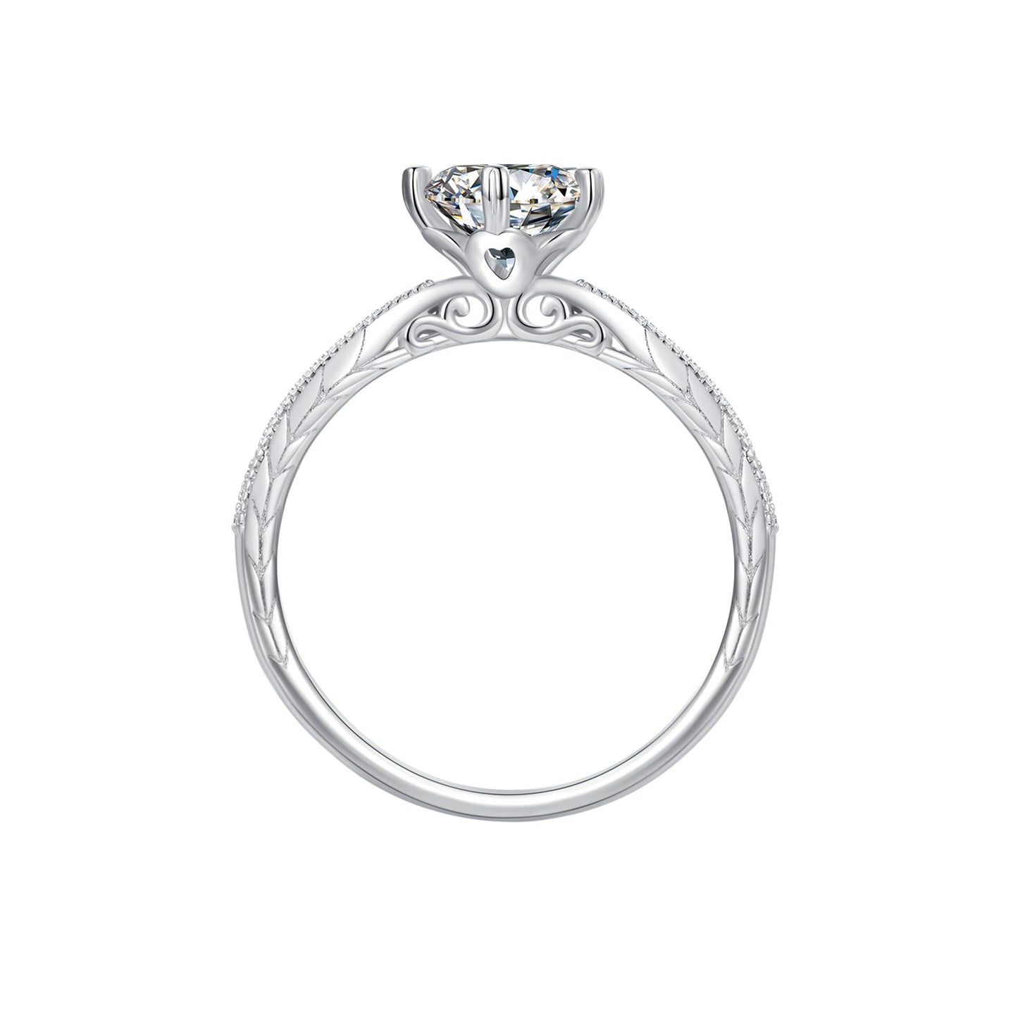 925 Sterling Silver Moissanite 0.8ct Ring Size 6 for Women