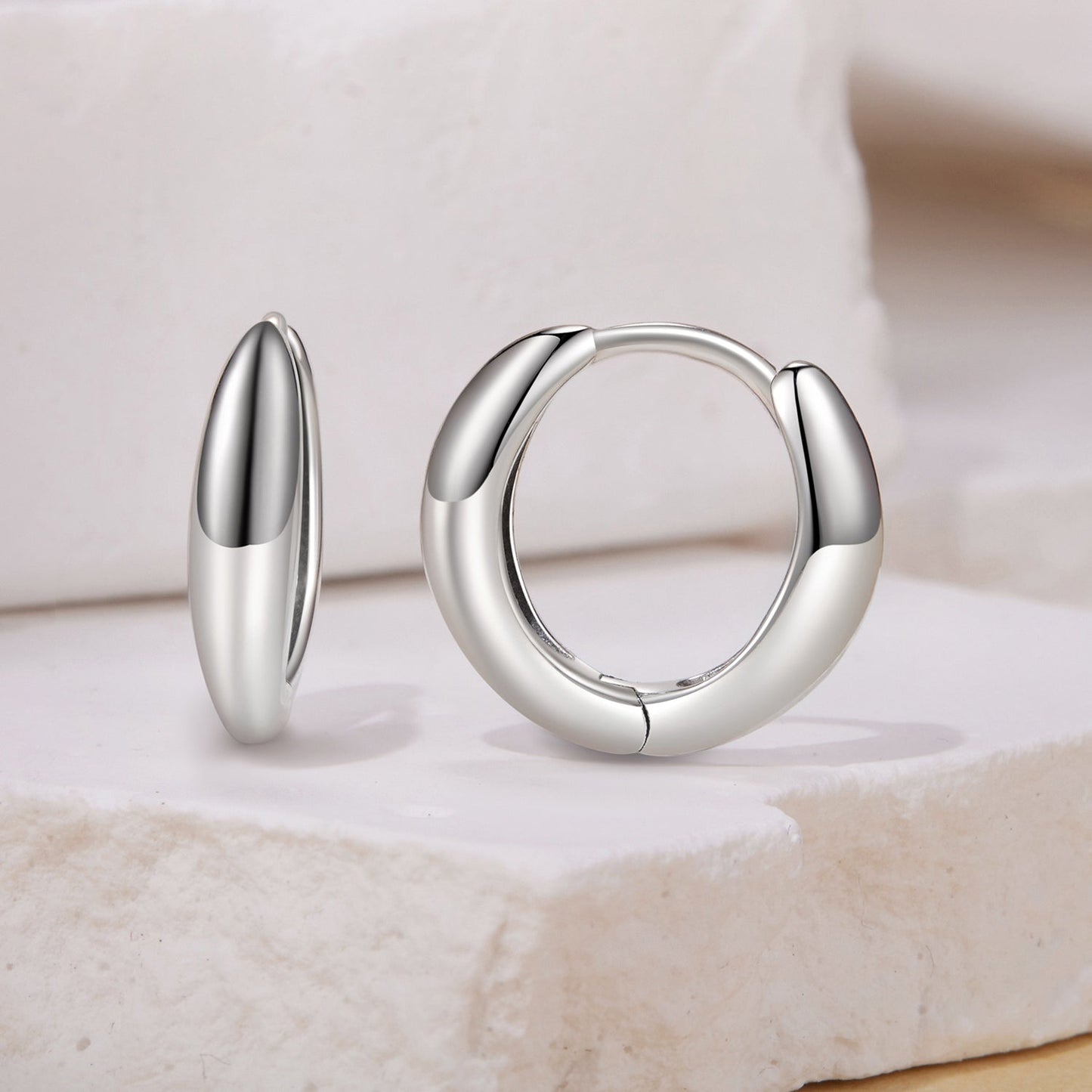 925 Sterling Silver Oxidized Hoop Earrings for Women