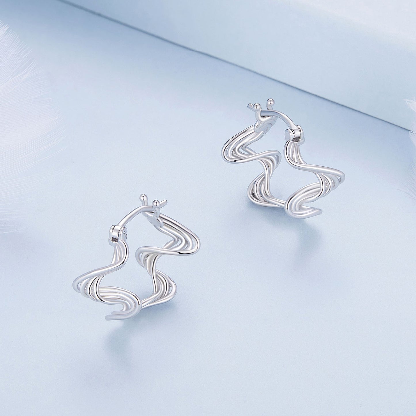 925 Sterling Silver Earrings 18mm x 10mm for Women
