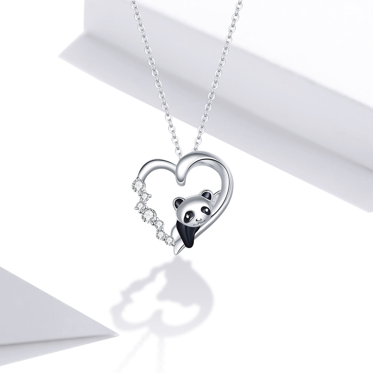 S925 Sterling Silver Adjustable Necklace with CZ and Enamel Pendant