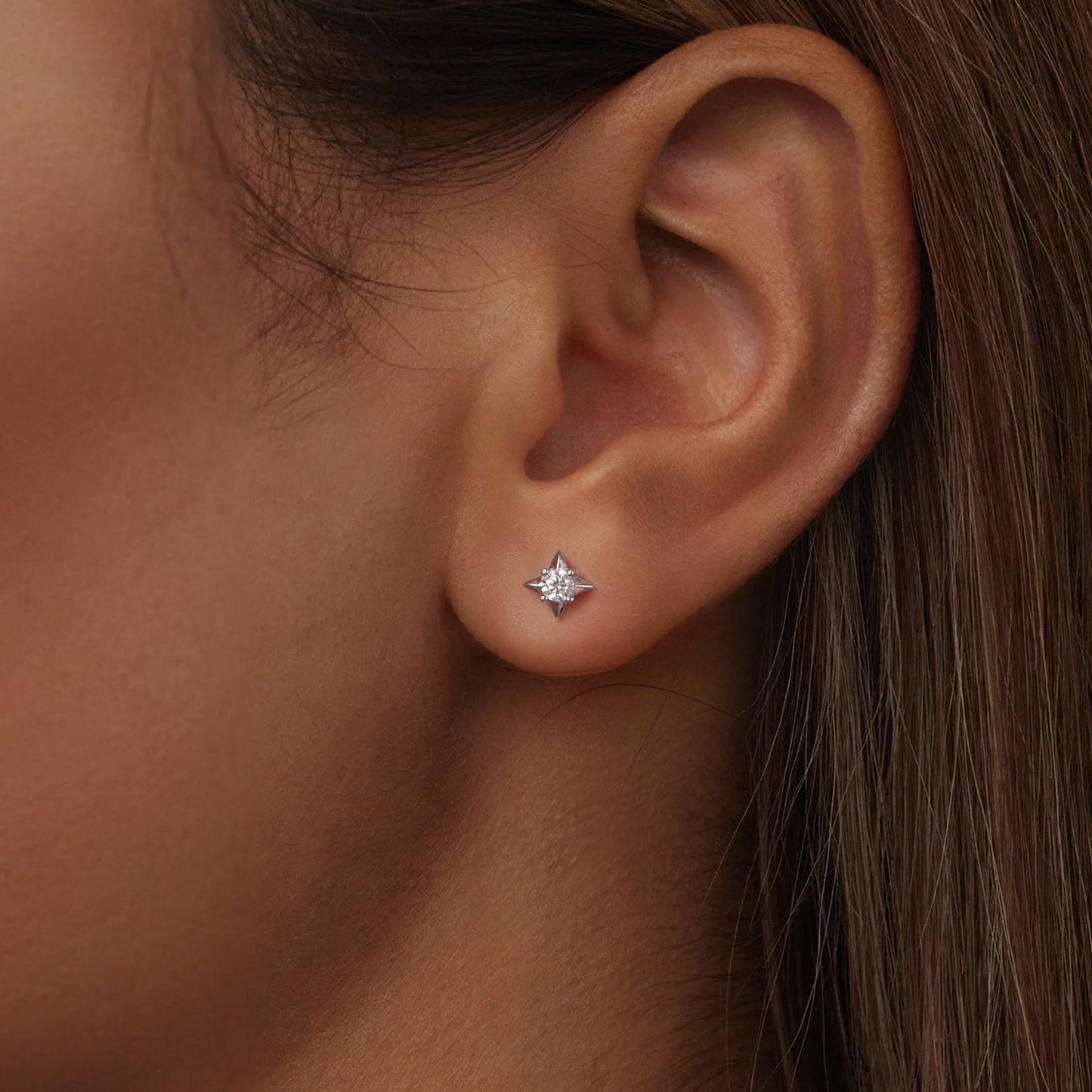925 Sterling Silver 0.1 Carat Moissanite Earrings for Women