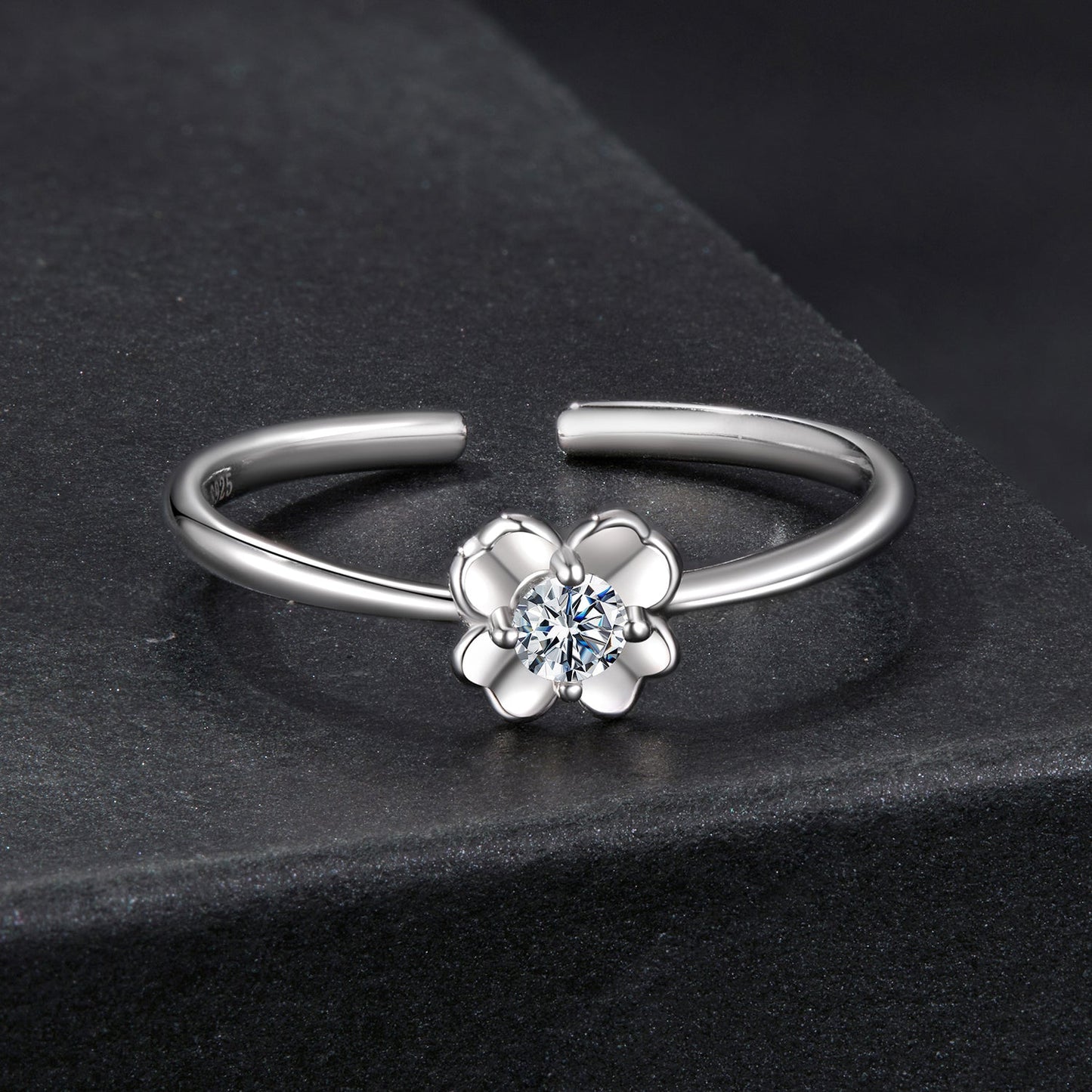 925 Sterling Silver Moissanite Ring Size E for Women