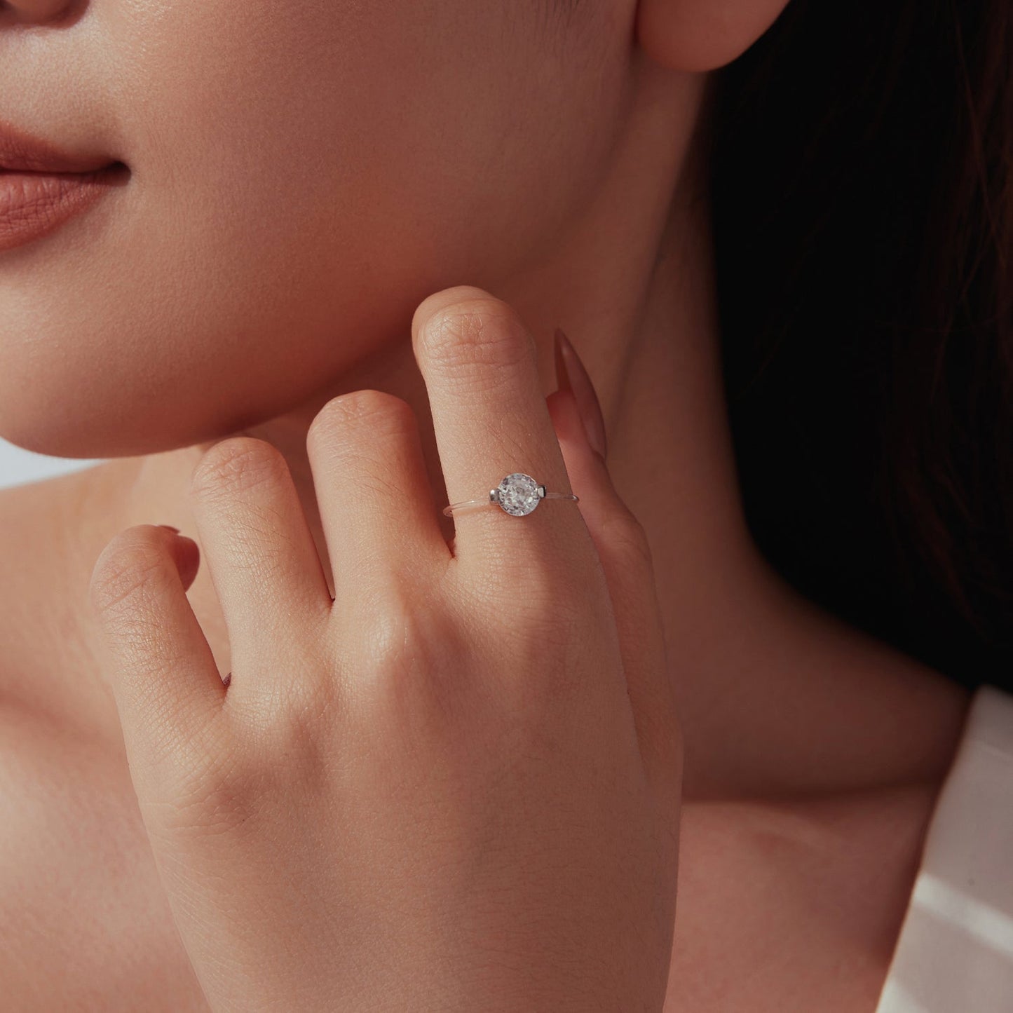 925 Sterling Silver White Gold Plated CZ Ring Size 6 for Women