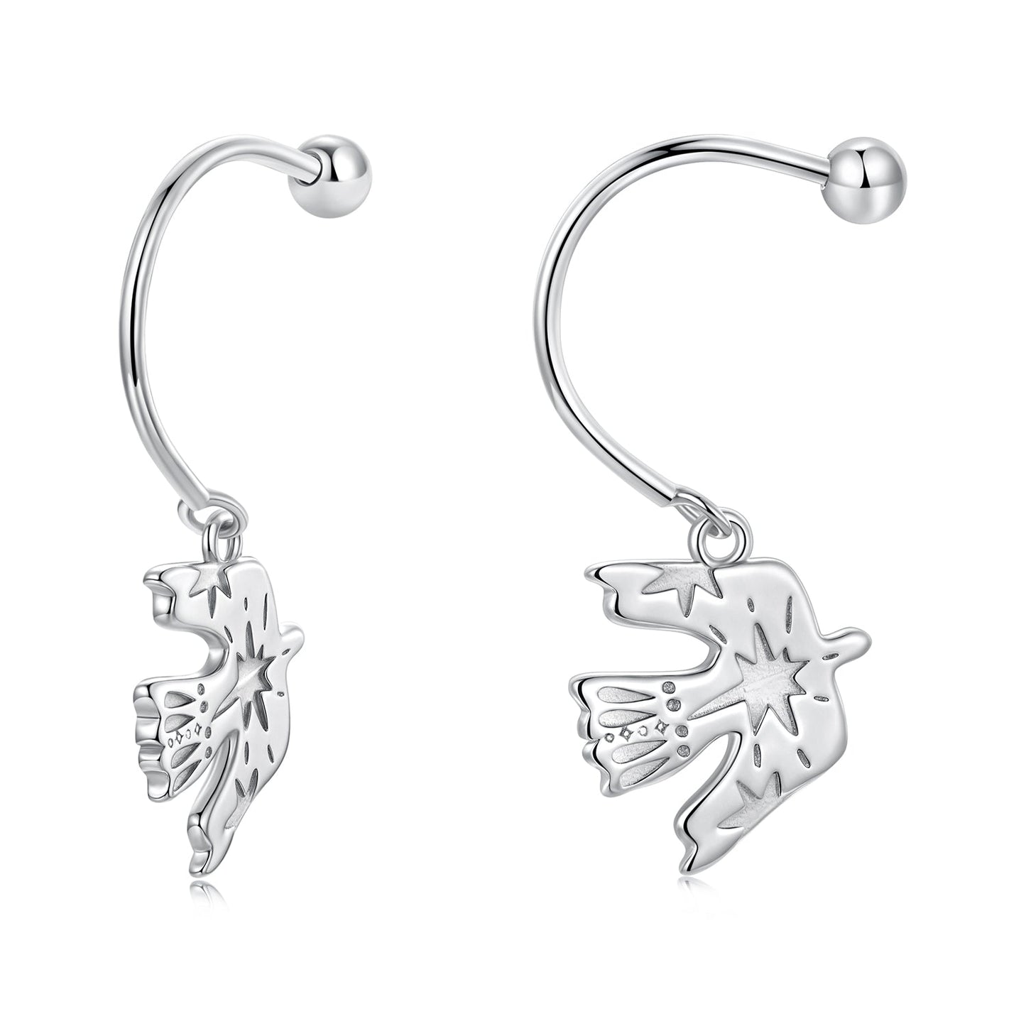 925 Sterling Silver Earrings with Pavé Setting CZ and White Gold Plating for Women