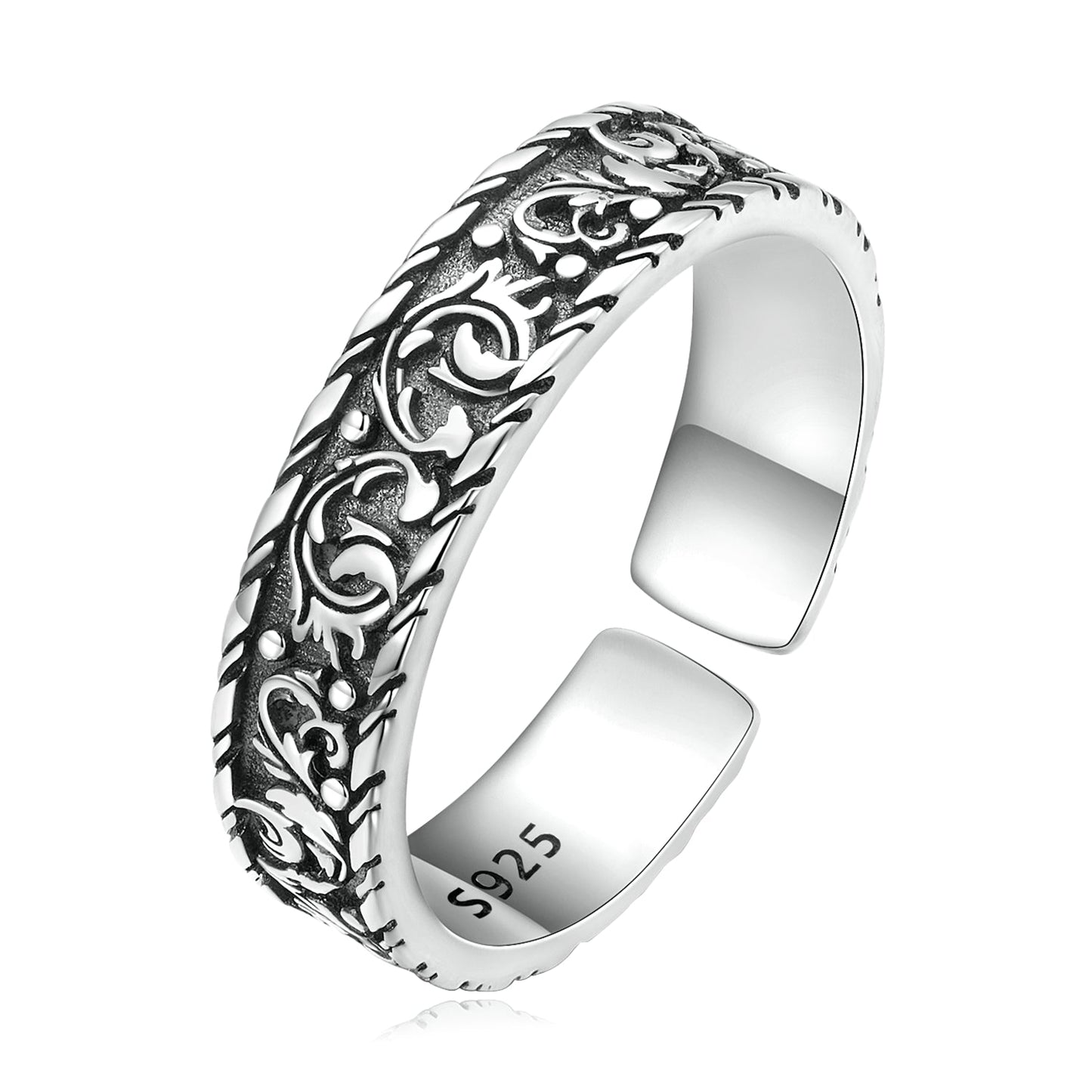 925 Oxidized Silver 0.5cm Ring