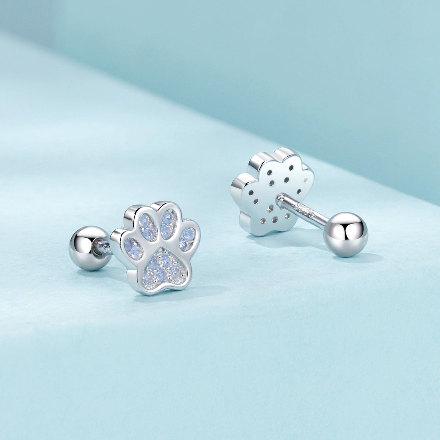 925 Sterling Silver Nano Opal Stone Earrings 6mm