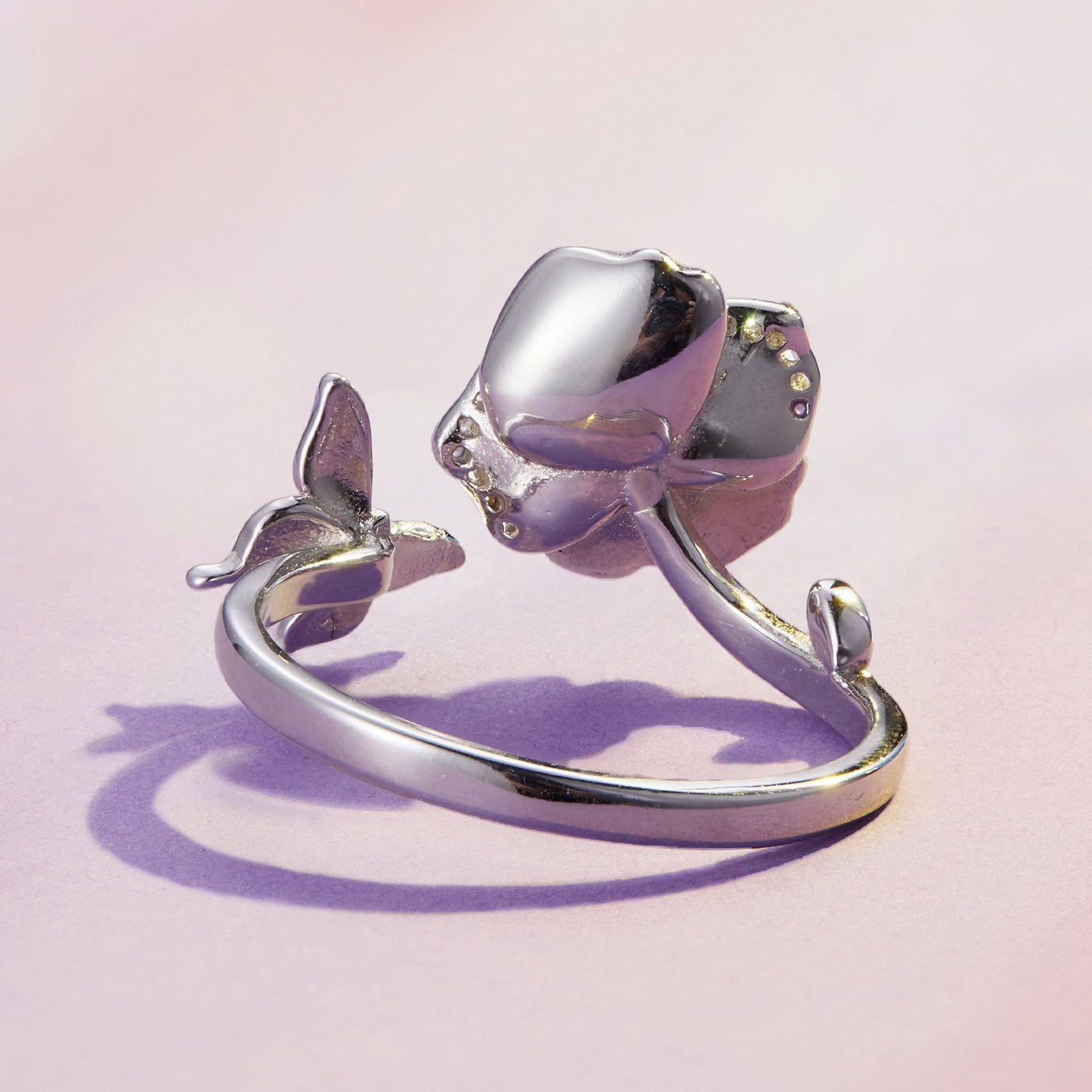 925 Sterling Silver Enamel Process Pavé Setting CZ Ring for Women