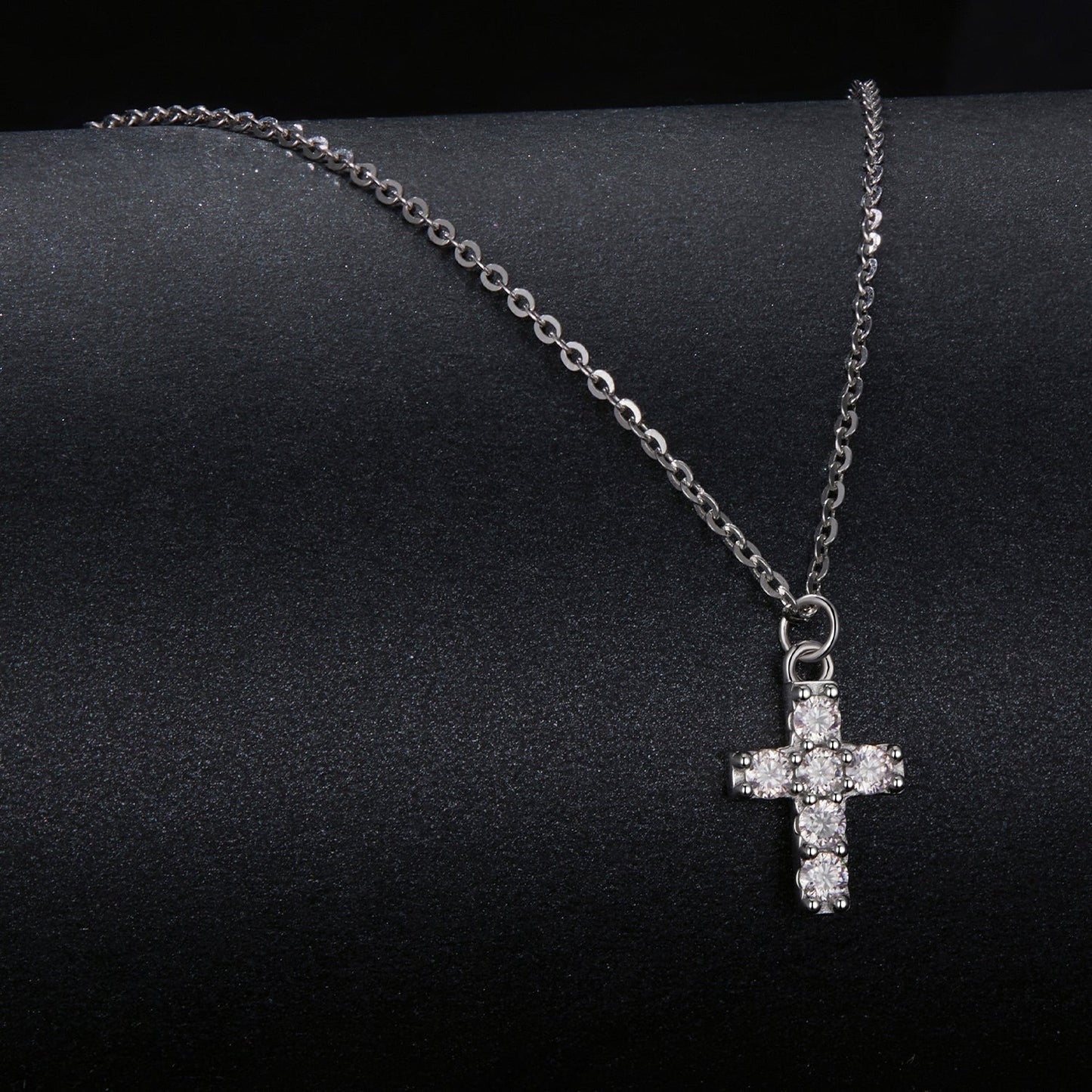 925 Sterling Silver Moissanite Pendant Necklace 40+5cm for Women