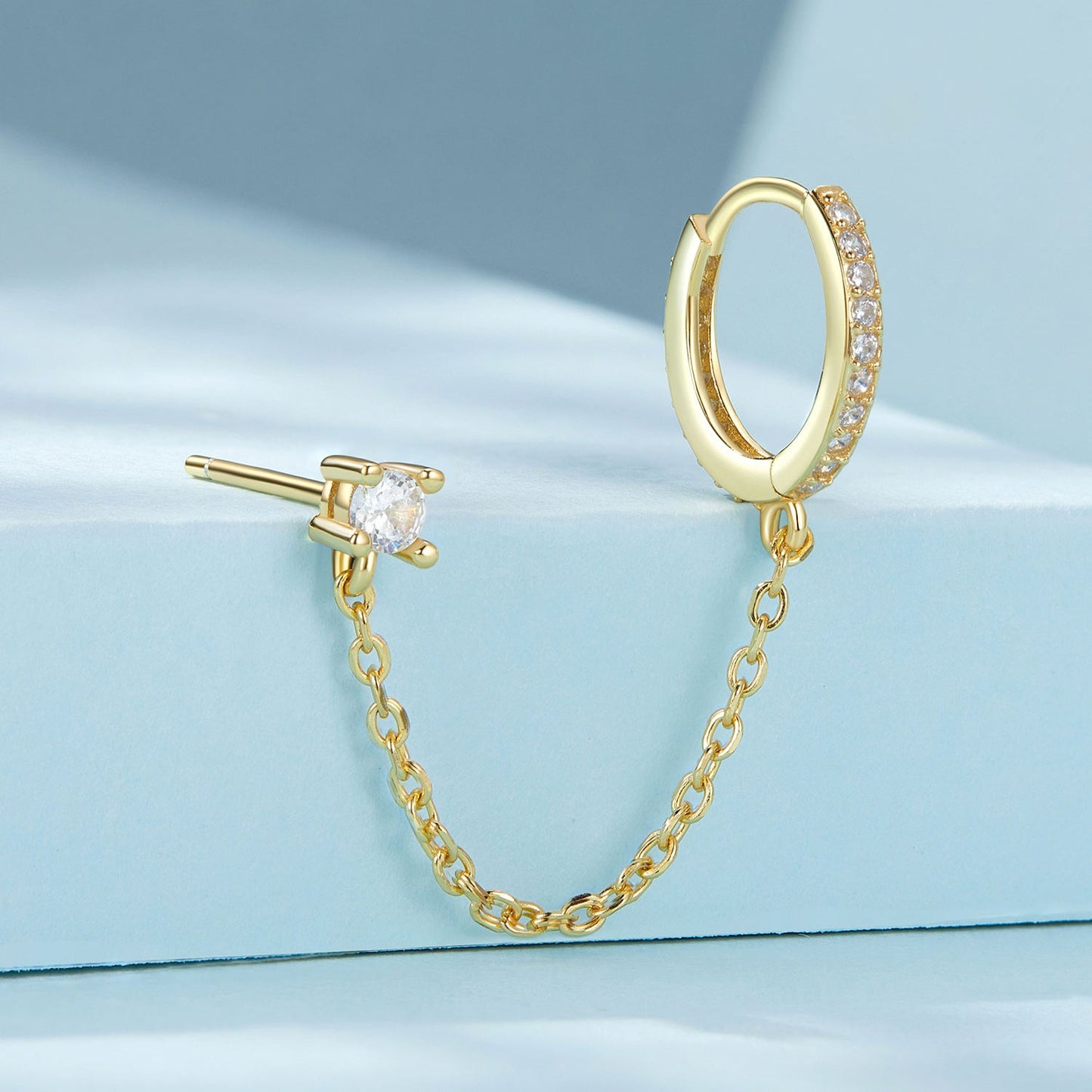 S925 Sterling Silver 3mm Pavé Setting CZ Earrings for Women