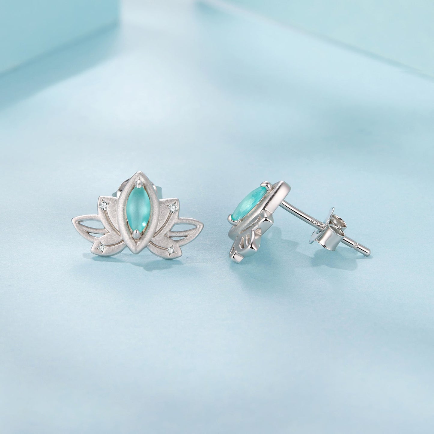 925 Sterling Silver Earrings with Pavé CZ and White Gold Plating, Size 0.9*1.3 cm for Women