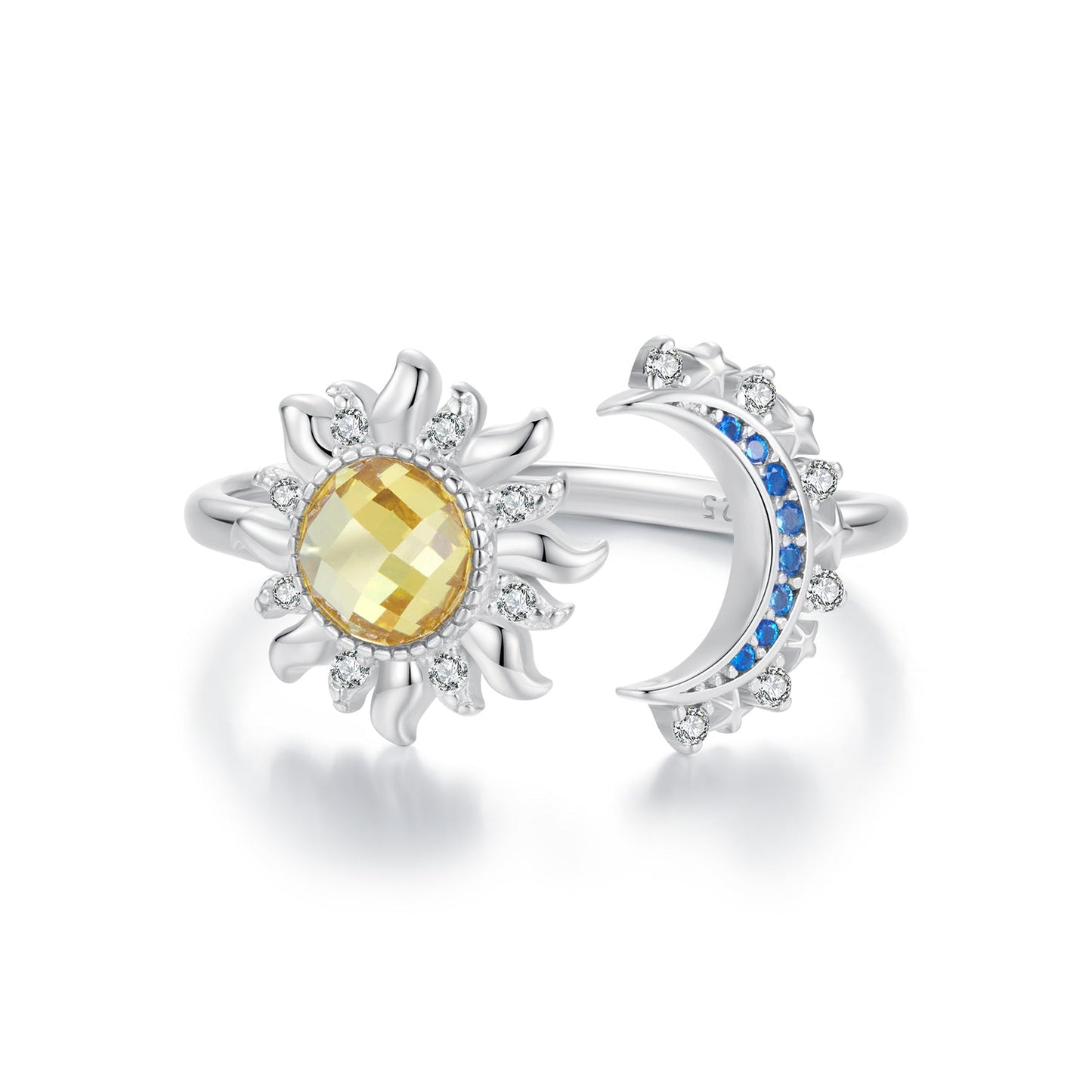 925 Sterling Silver Pavé CZ White Gold Plated Ring for Women