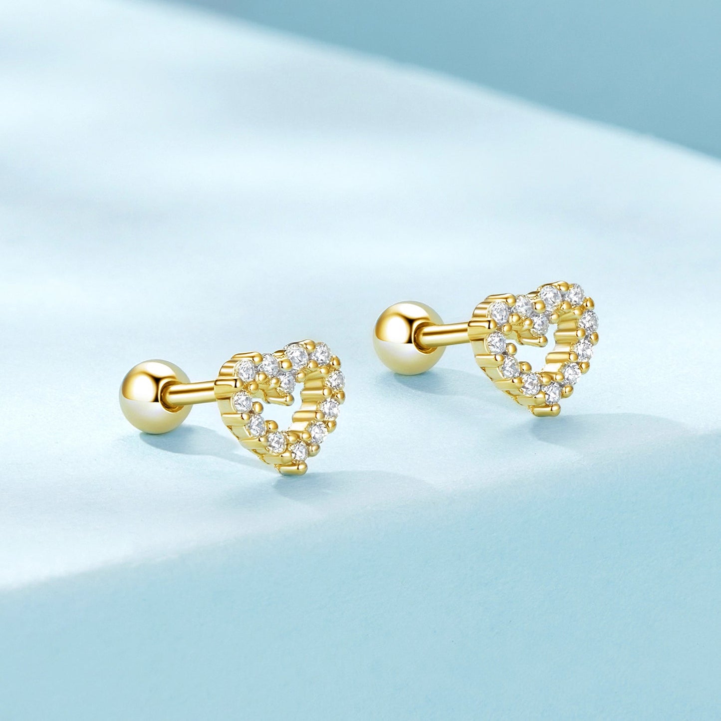 925 Sterling Silver White Gold Plated Earrings with CZ for Women