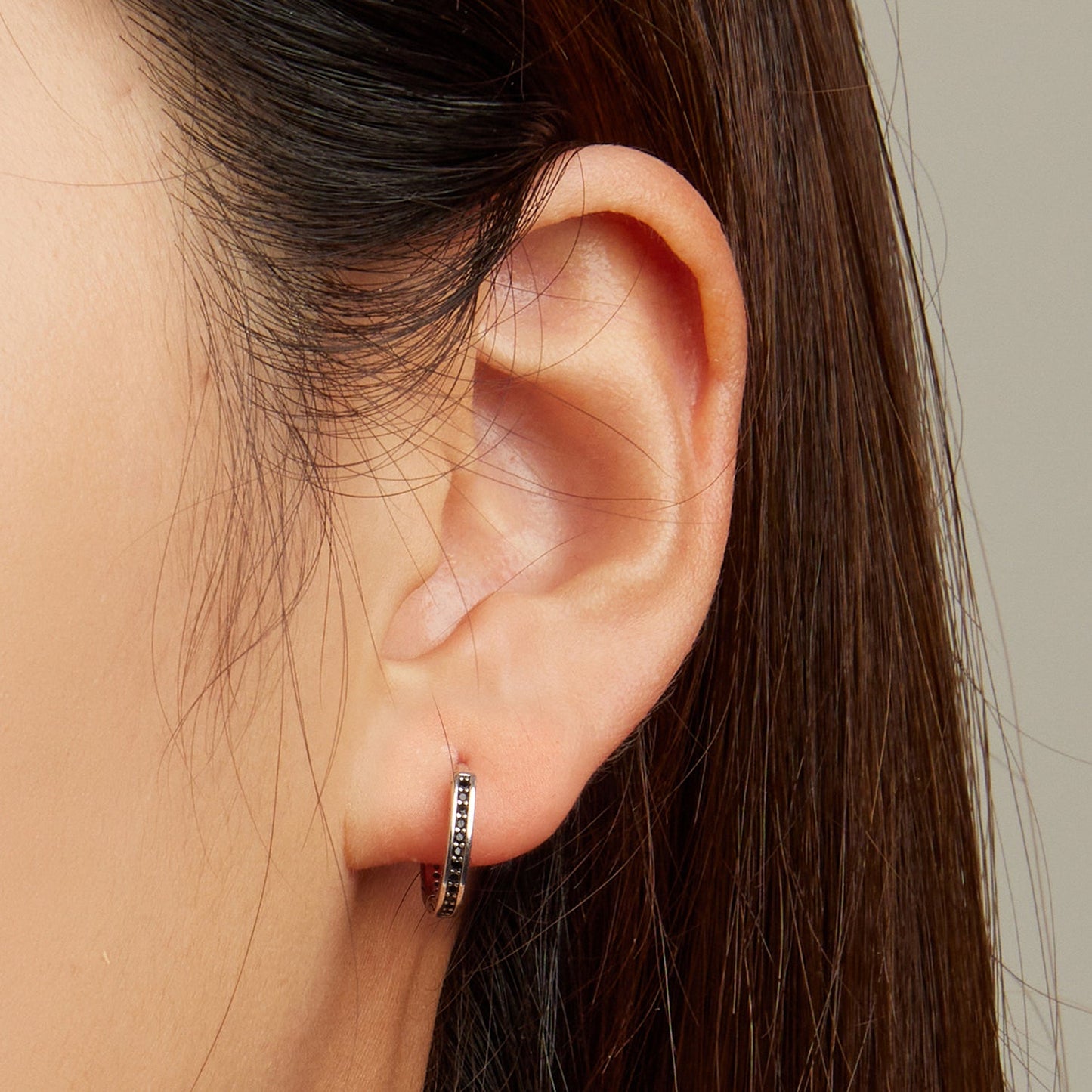 925 Sterling Silver Oxidized Pavé CZ Earrings
