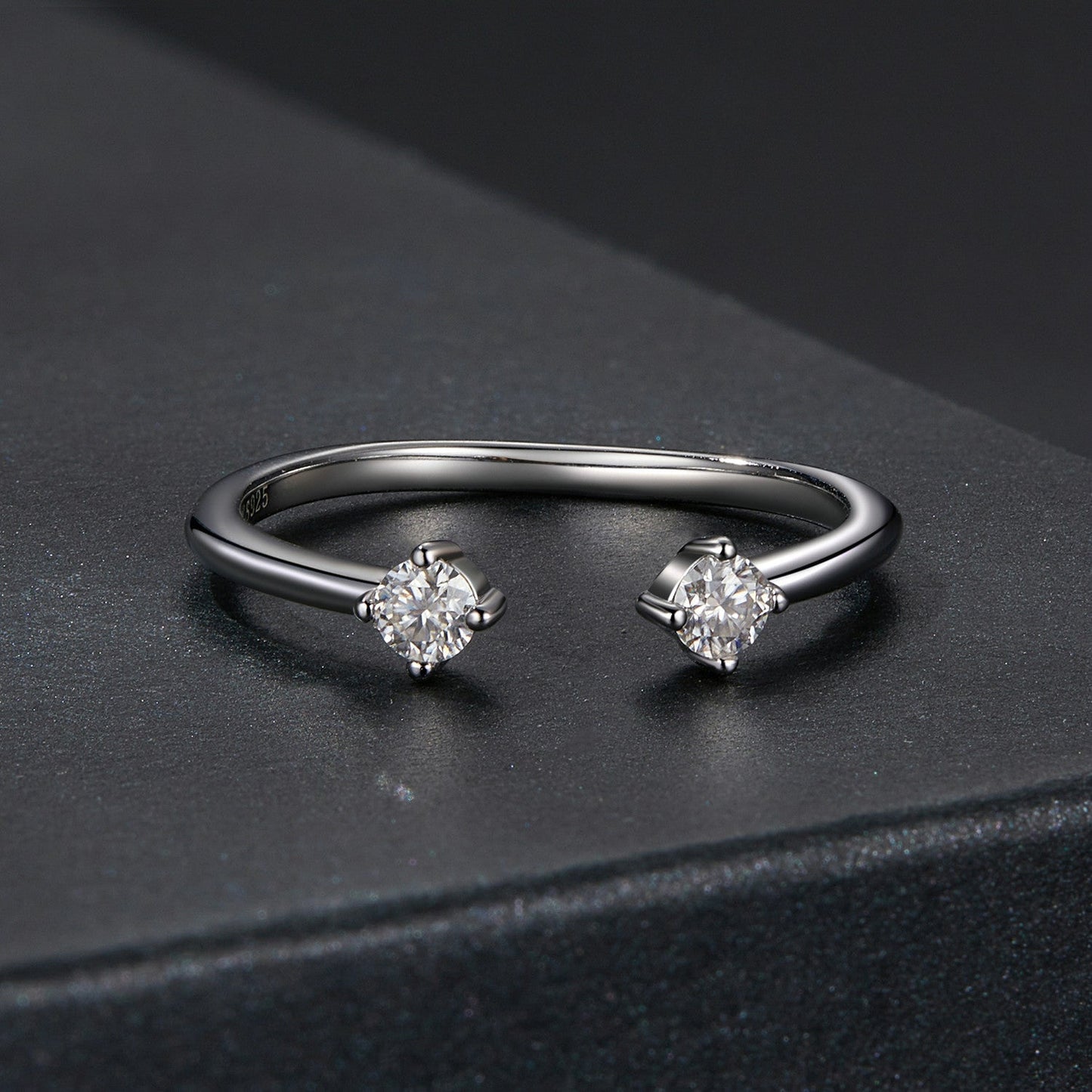 925 Sterling Silver Moissanite Ring Size E for Women