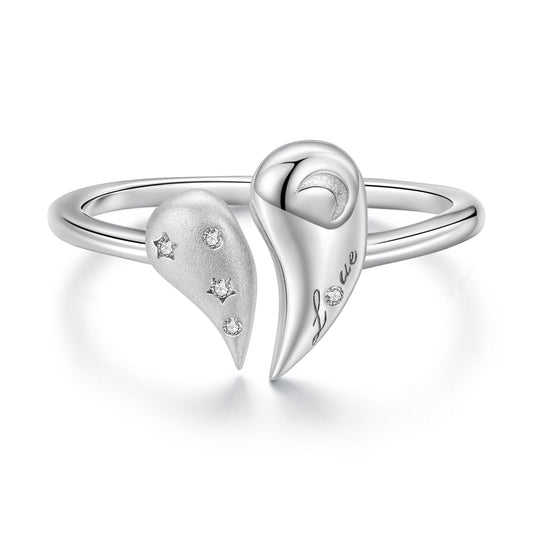 925 Sterling Silver 1.1cm White Gold Plated CZ Pendant Ring
