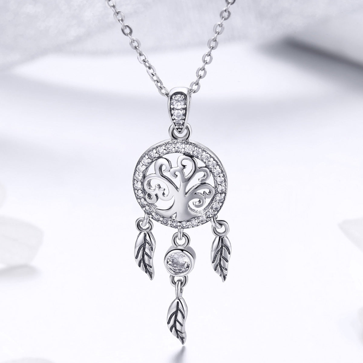 925 Sterling Silver Necklace 36-45cm with Pendant for Women