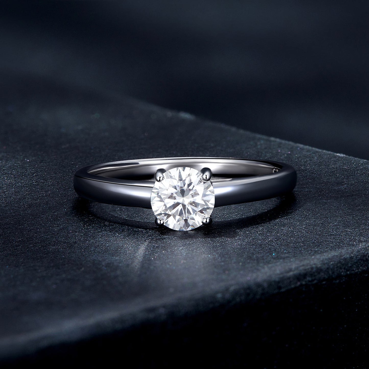 925 Sterling Silver Moissanite Ring 0.6 Carat Size 6 for Women