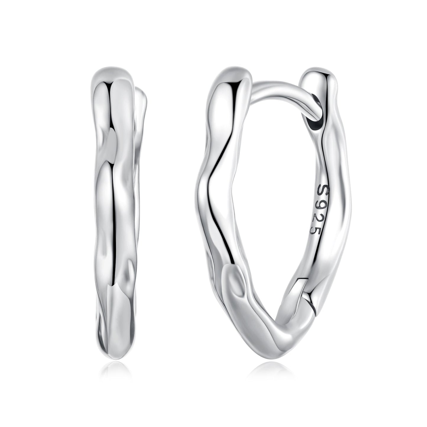 925 Sterling Silver Earrings with Oxidized Finish - 1.4x0.2cm for Women