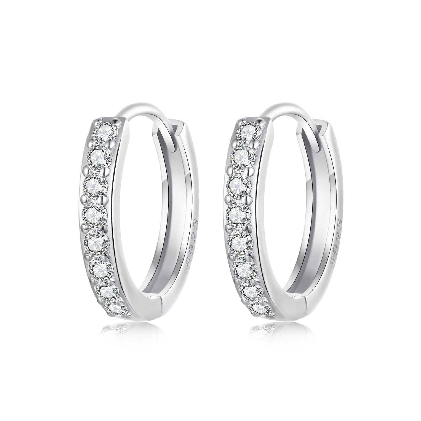 925 Sterling Silver Pavé Setting Gold Plated Earrings for Women
