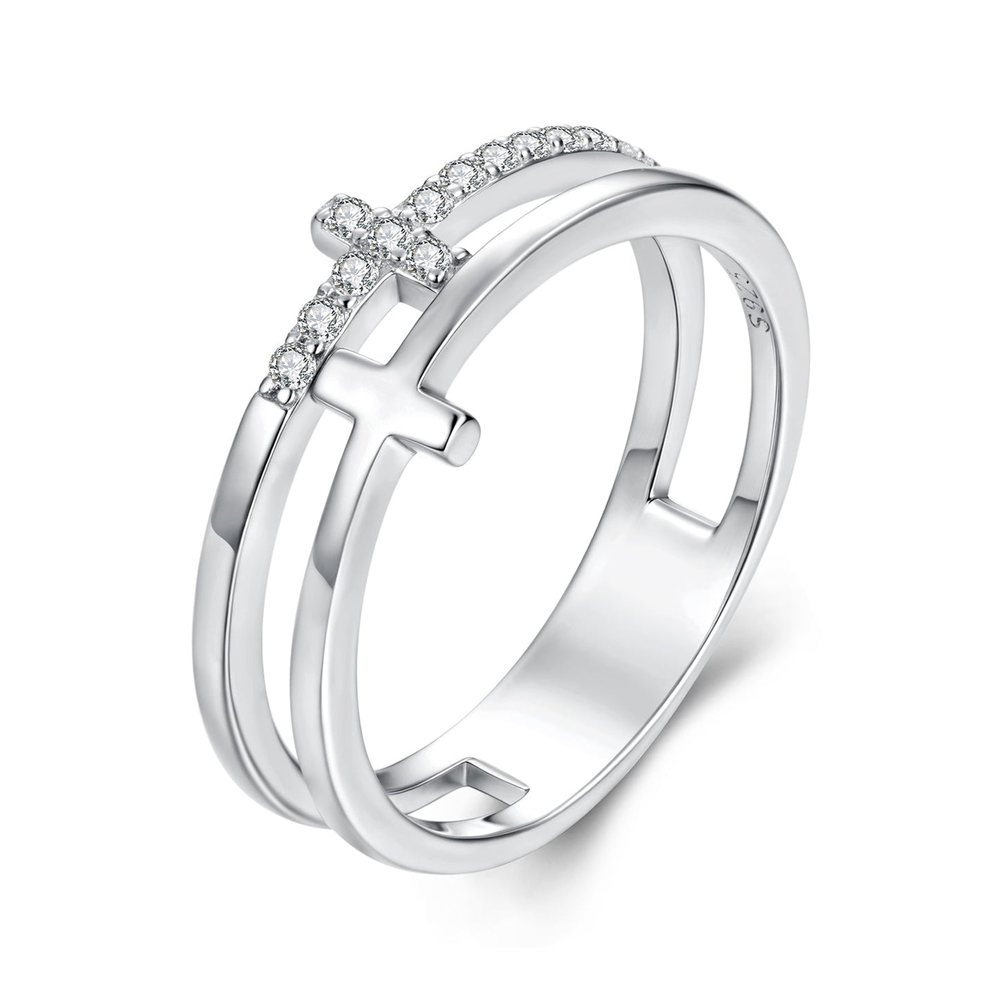 925 Sterling Silver Moissanite Engagement Ring for Women Size 6