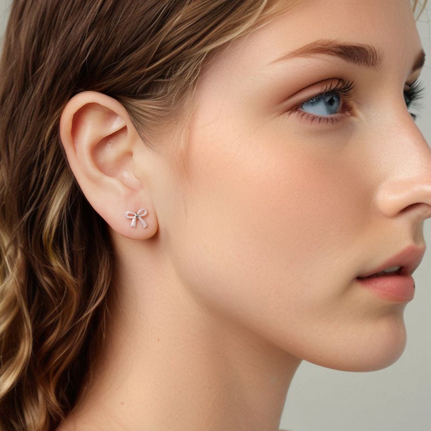 925 Sterling Silver Earrings with Enamel Process and White Gold Plating