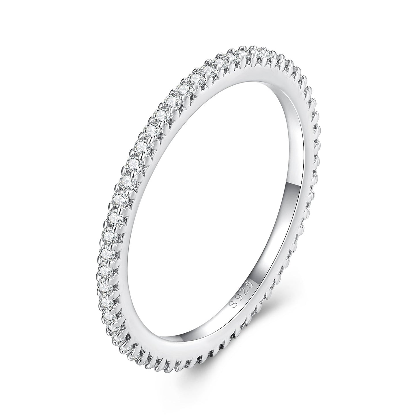 925 Sterling Silver Moissanite 0.005ct 1.4mm Ring Size 6 for Women