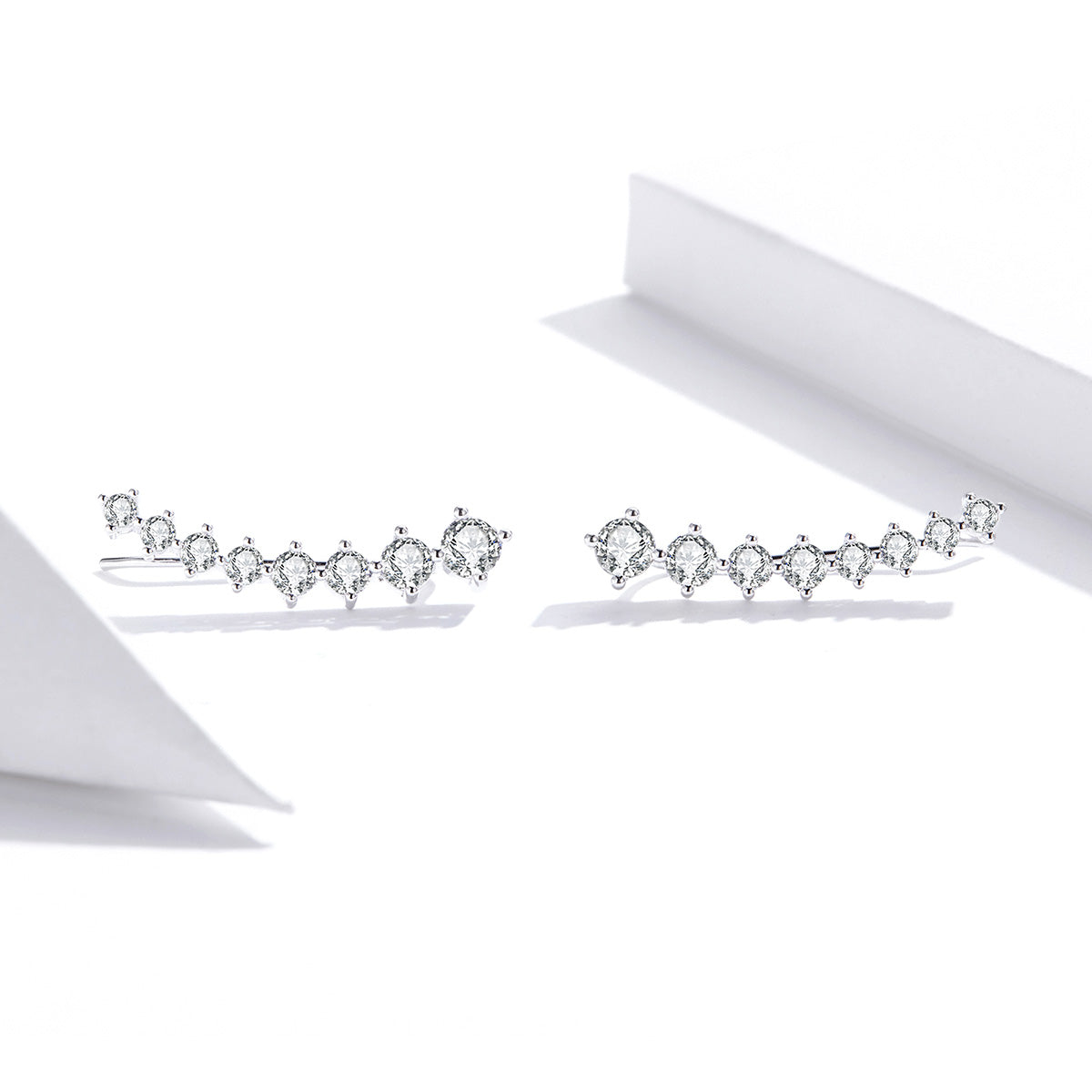 925 Sterling Silver Earrings with Pavé Setting CZ - 2.9*0.7cm