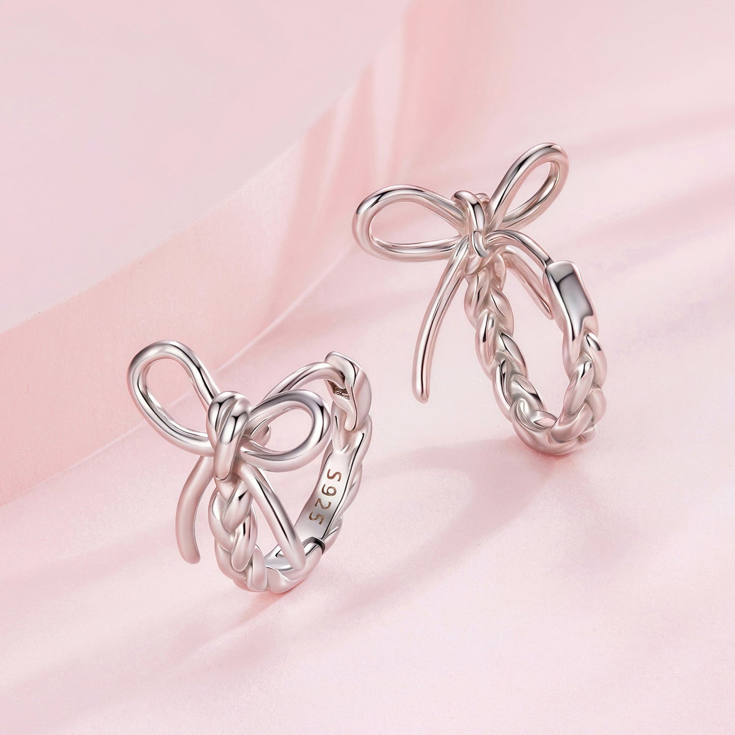925 Sterling Silver Earrings with White Gold Plating for Women
