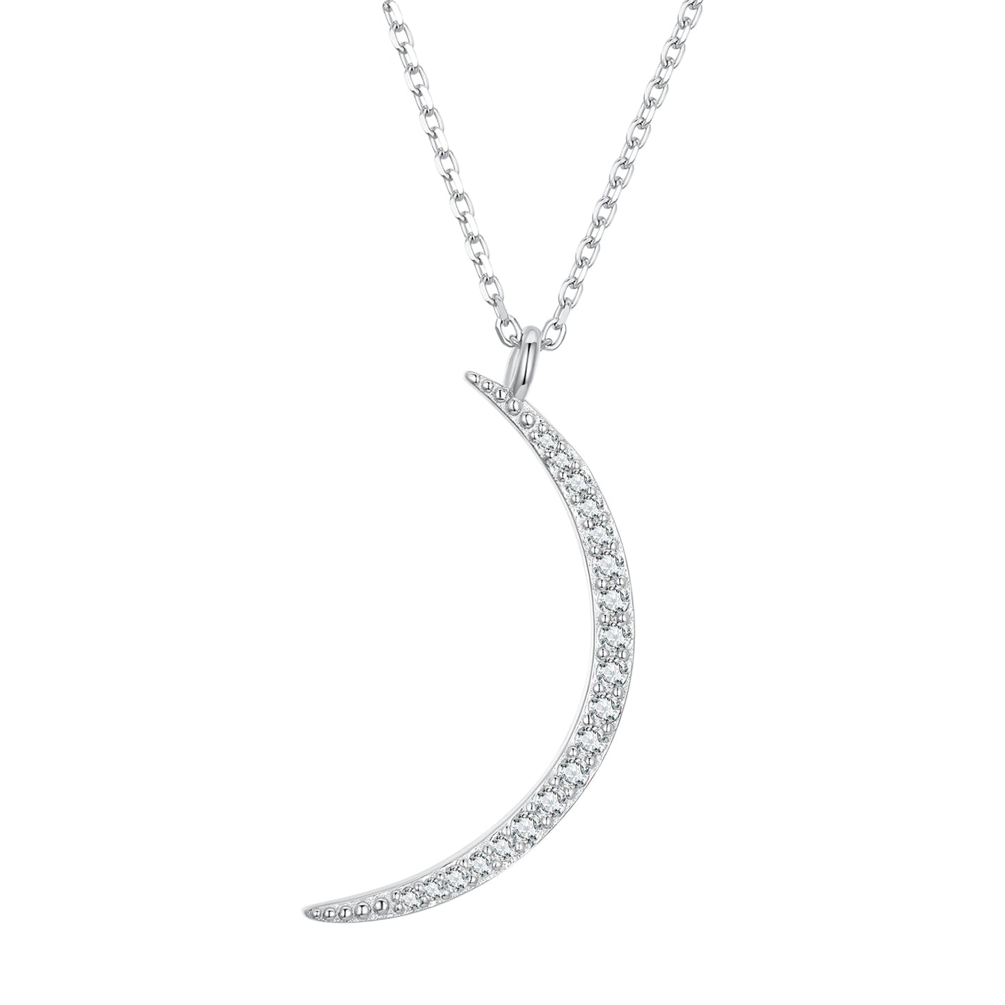 925 Sterling Silver Adjustable CZ Pendant Necklace for Women