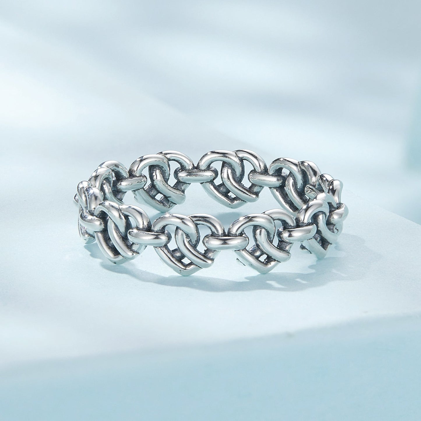 925 Sterling Silver Oxidized Ring - Size 6 for Women