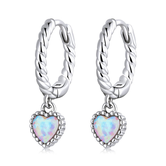 S925 Sterling Silver Translucent Opal Earrings