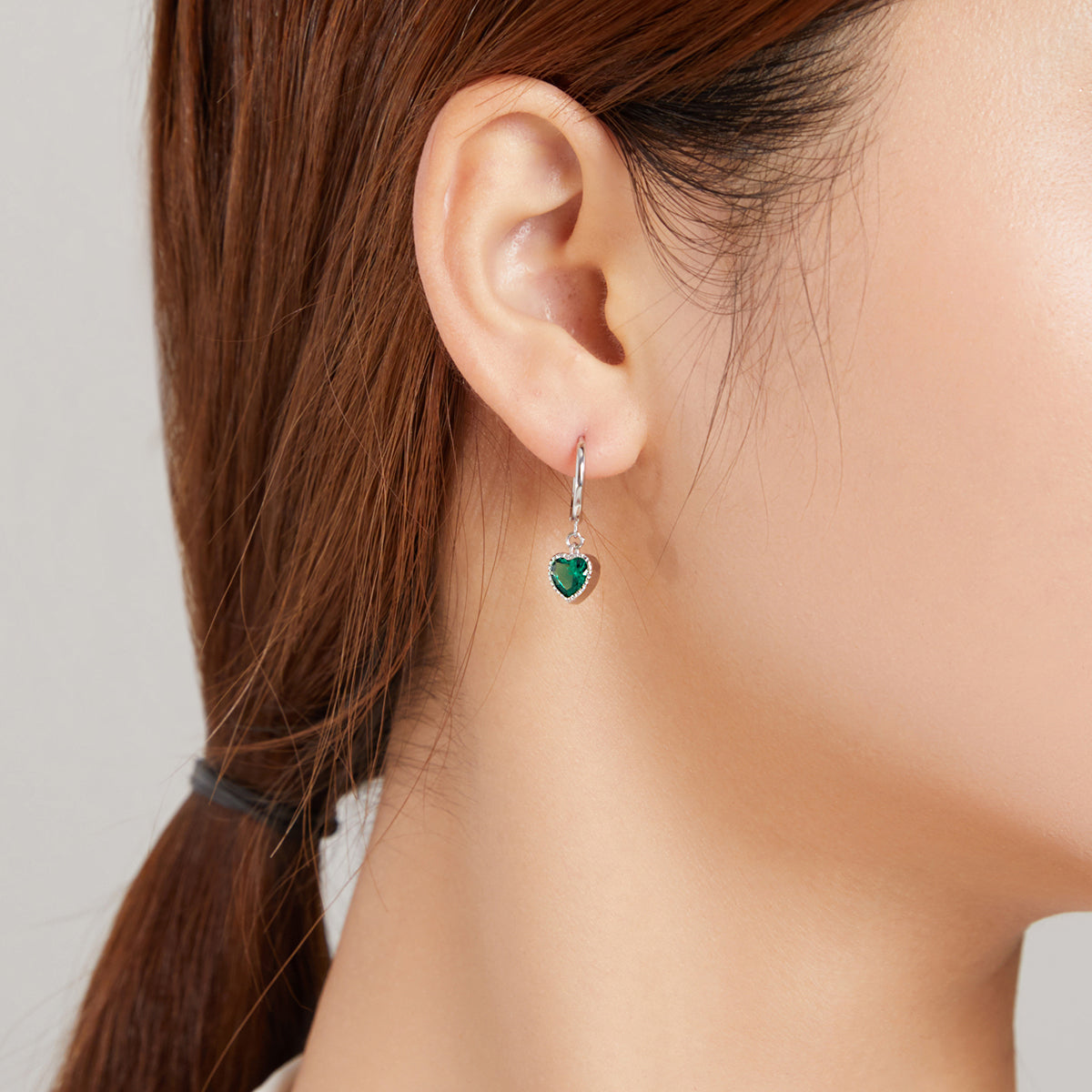 925 Sterling Silver Earrings with Pavé Setting CZ and Plated Platinum