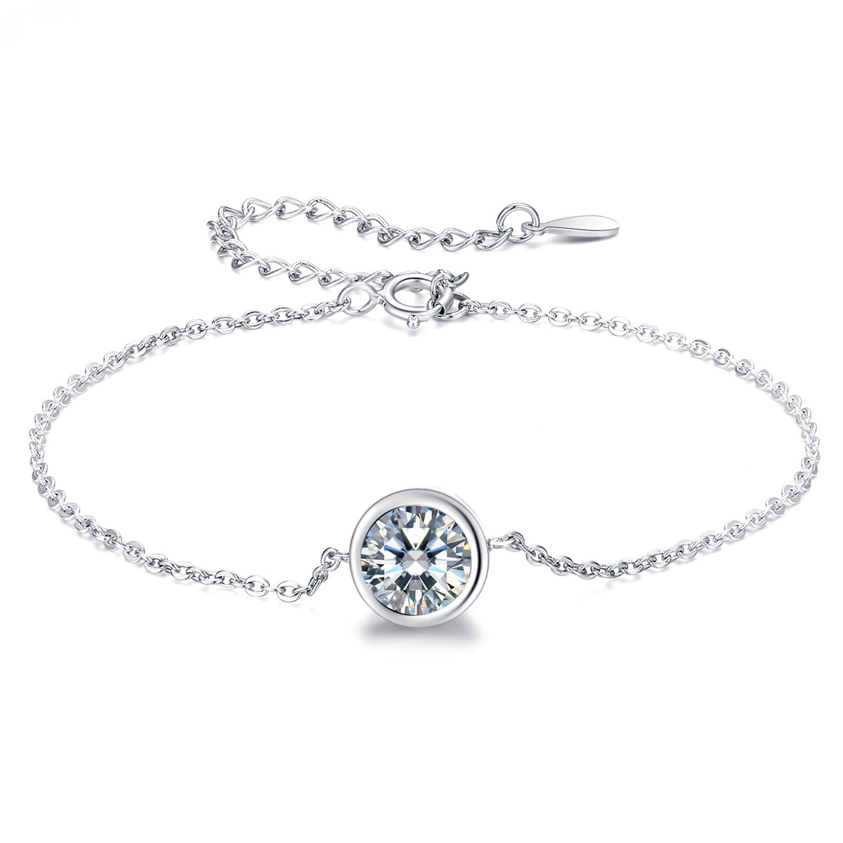 925 Sterling Silver & Platinum Plated CZ Bracelet for Women