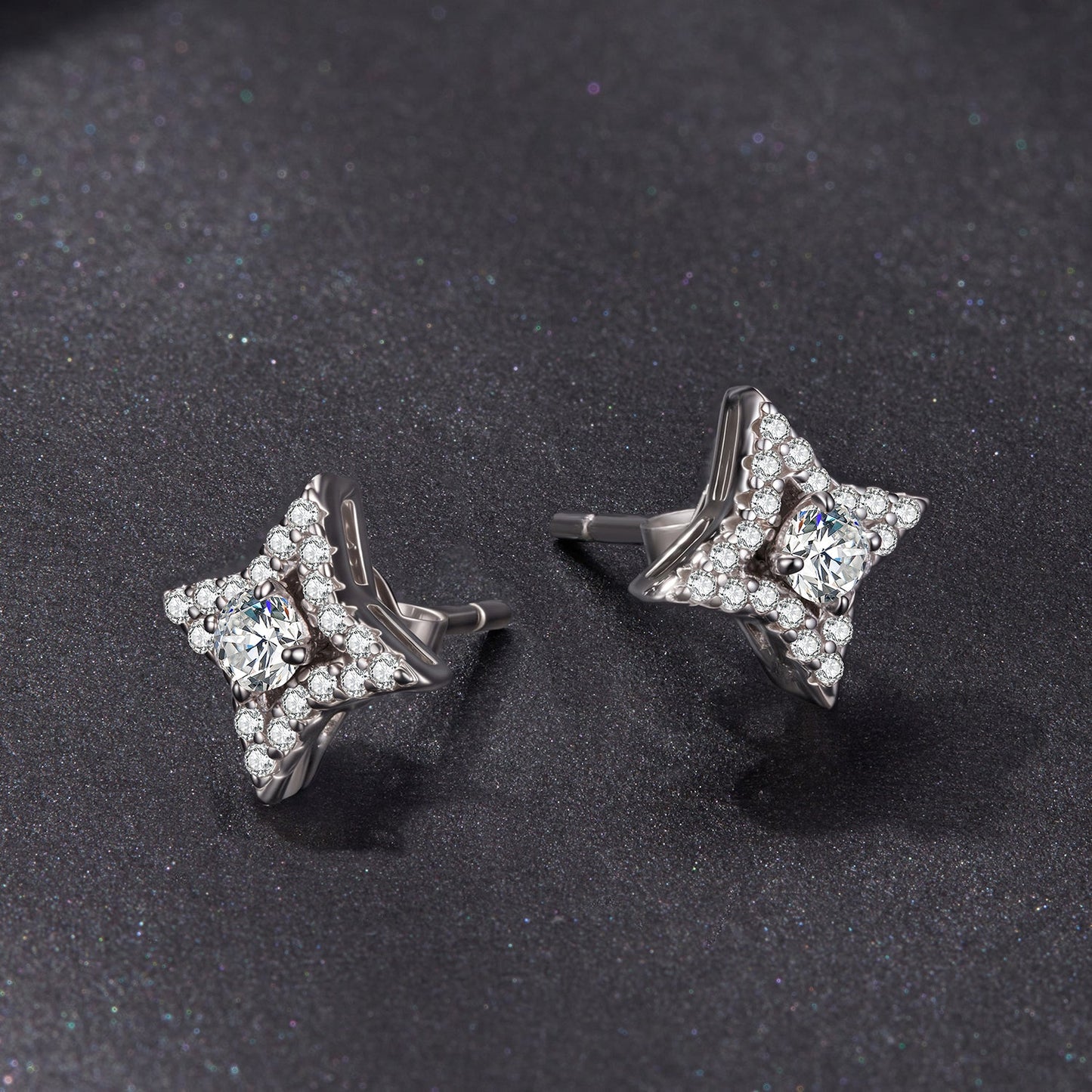 925 Sterling Silver Moissanite 0.1ct Earrings for Women
