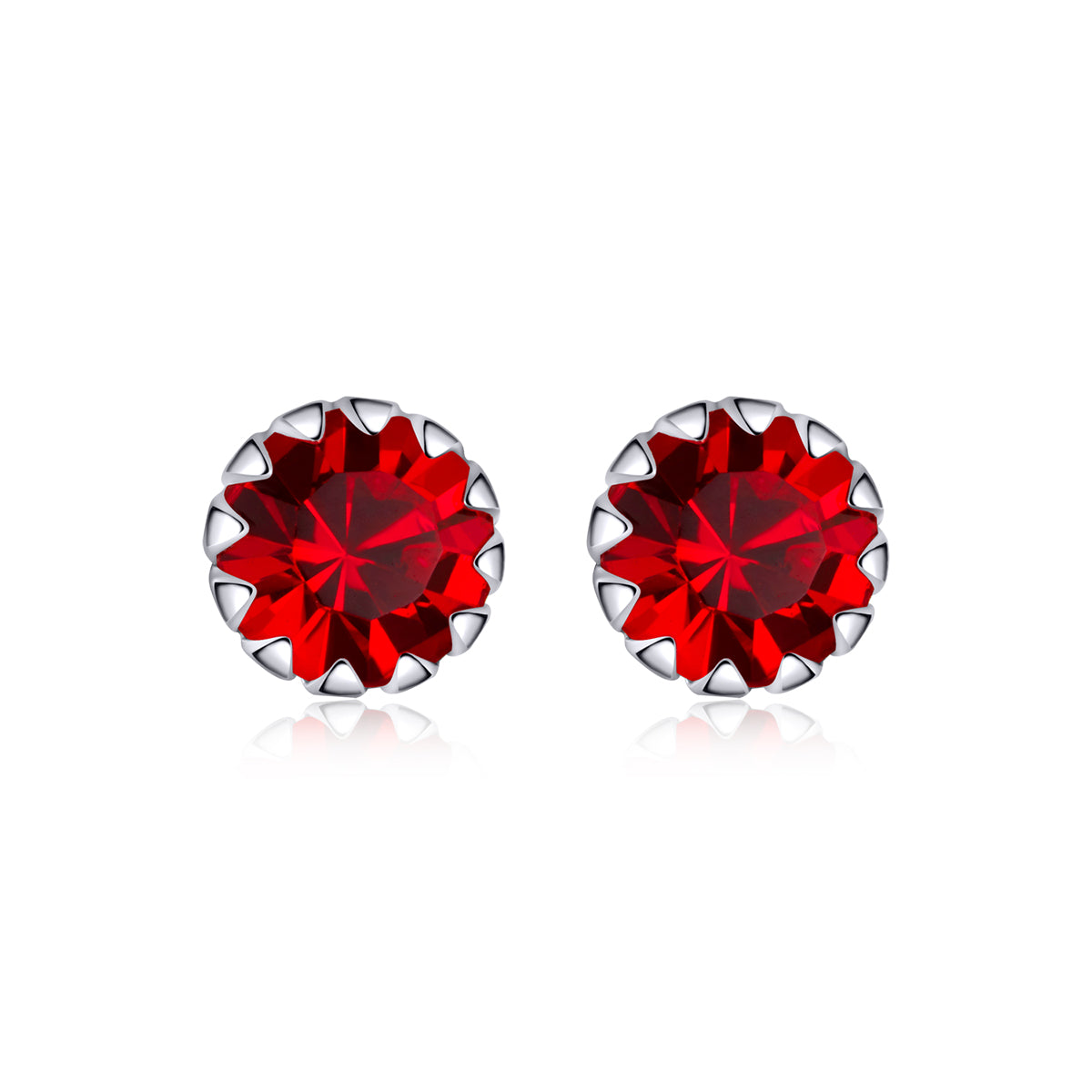 925 Sterling Silver & Plated Platinum Earrings with Pavé Setting CZ for Women