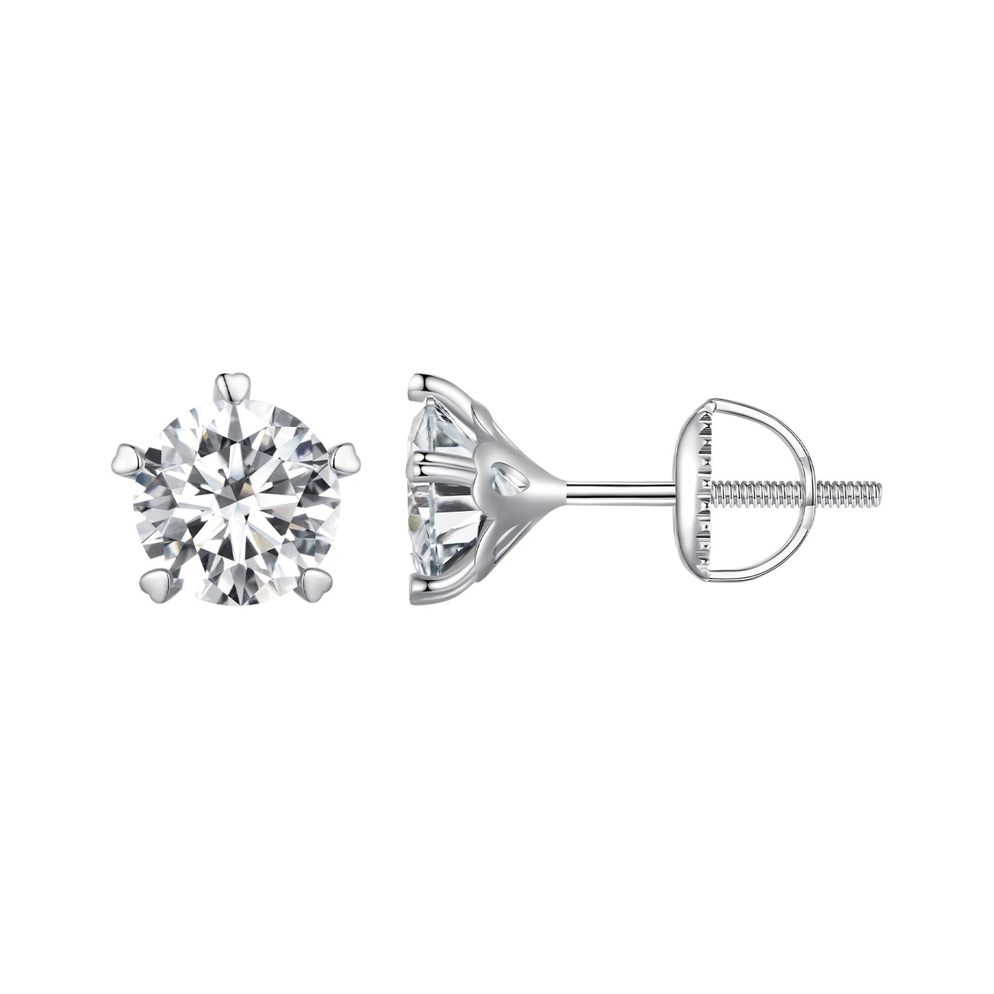925 Sterling Silver Moissanite 0.50 Carat Earrings 6.0mm for Women
