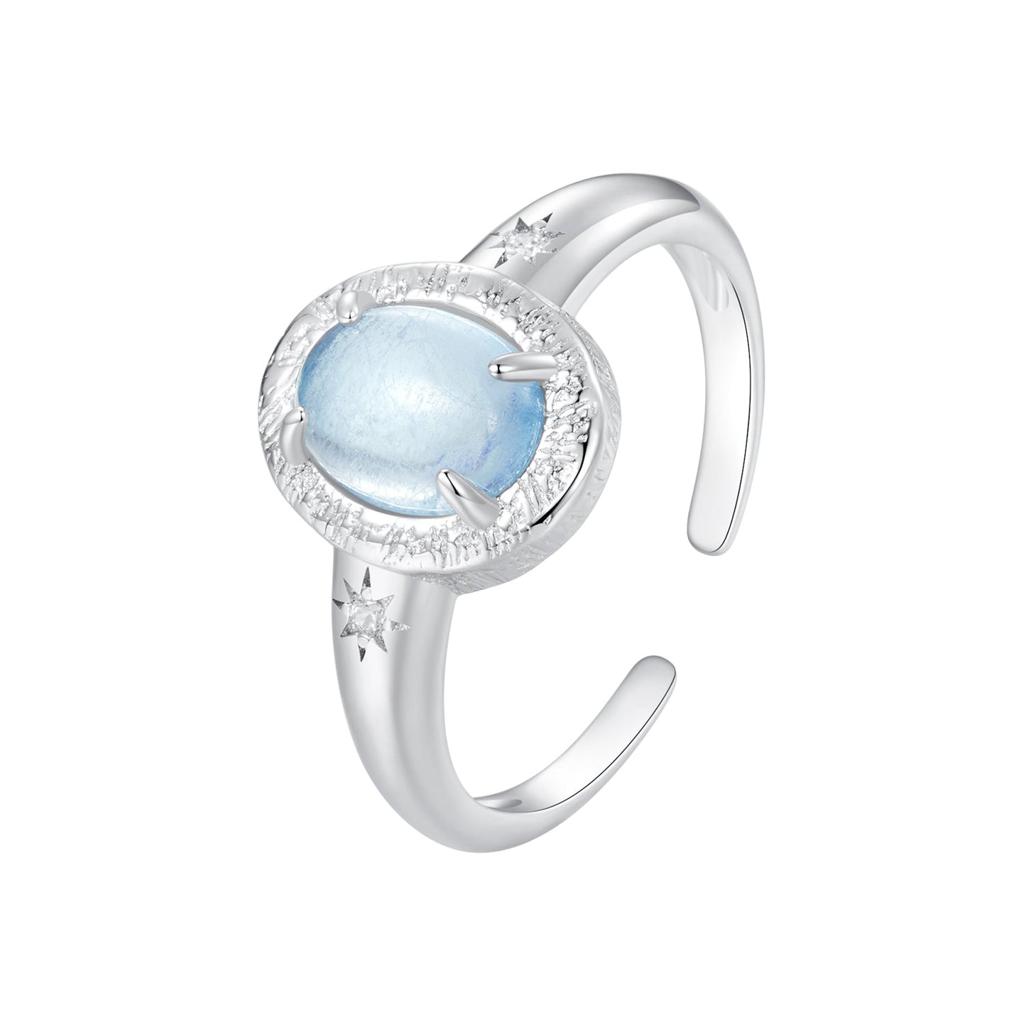 925 Sterling Silver Ring with Pavé Setting CZ, 0.2cm Width, White Gold Plated, Style E, Women