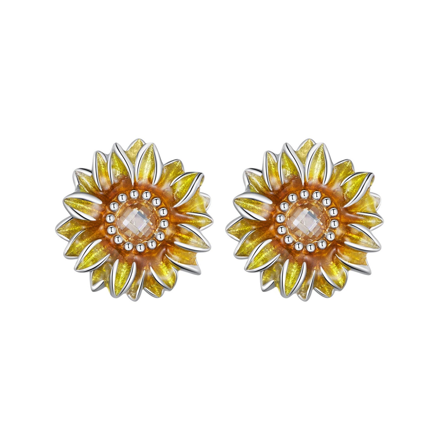 925 Sterling Silver Enamel & Glass Earrings for Women