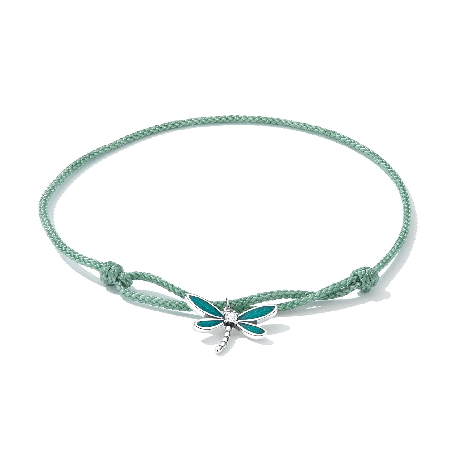 925 Sterling Silver Adjustable Bracelet with CZ and Enamel in Oxidized Finish for Women