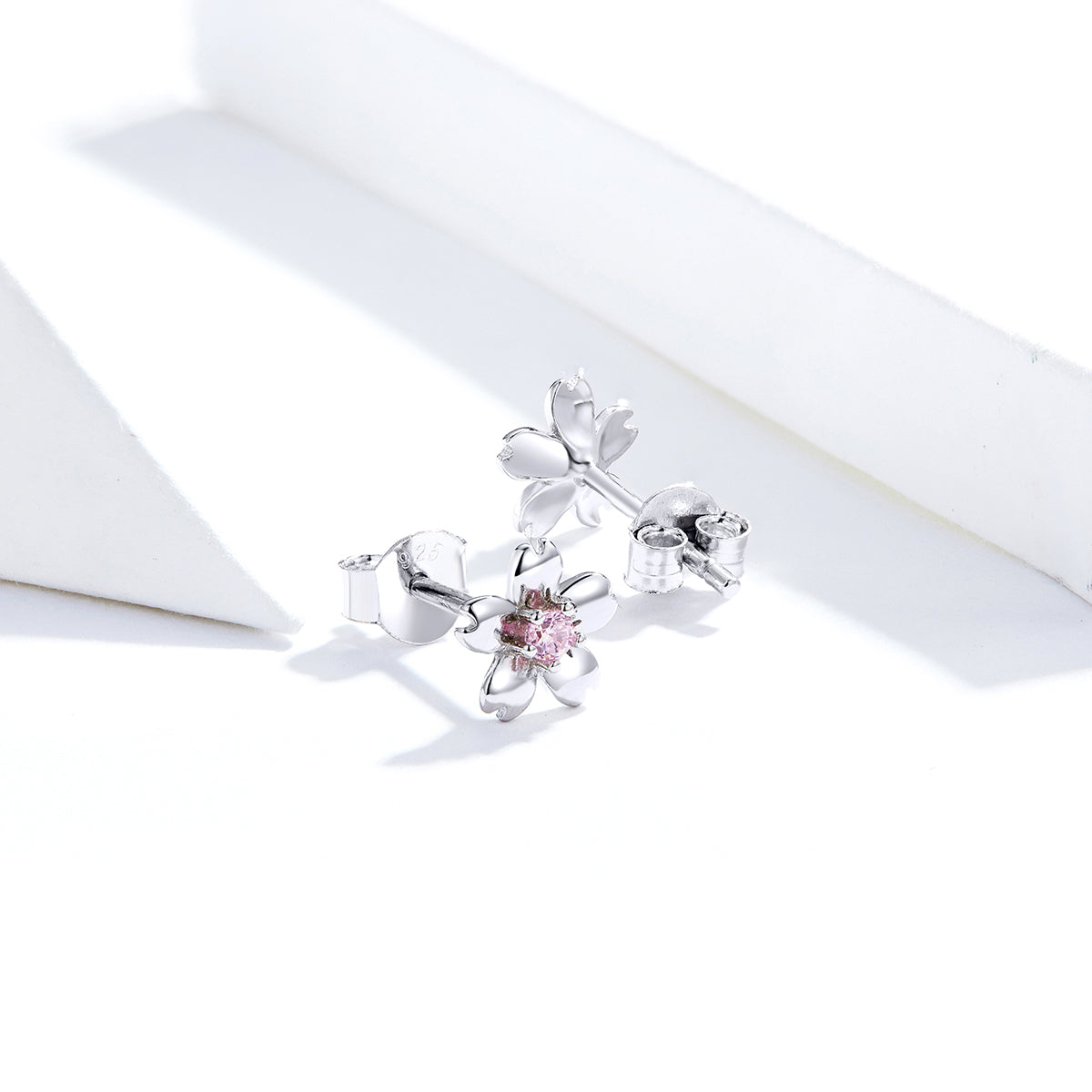 925 Sterling Silver Earrings with CZ in Pavé Setting