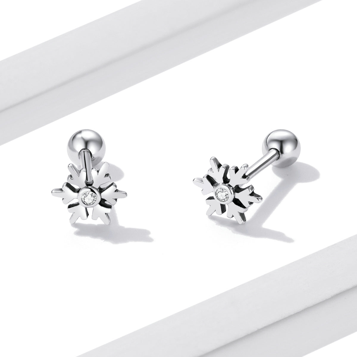925 Sterling Silver Earrings with Pavé Setting and Oxidized Finish