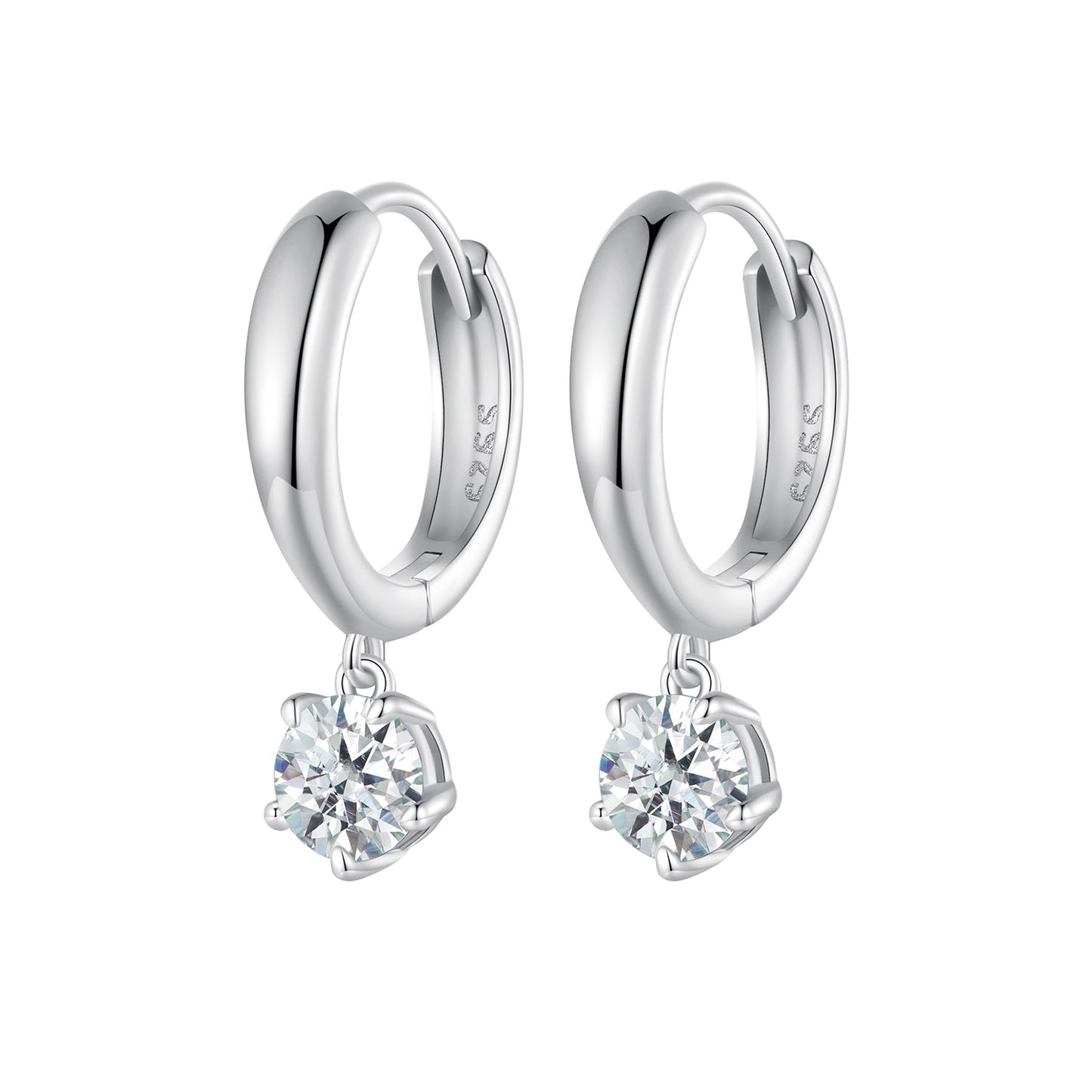 S925 Sterling Silver 0.50 Carat Moissanite Earrings for Women